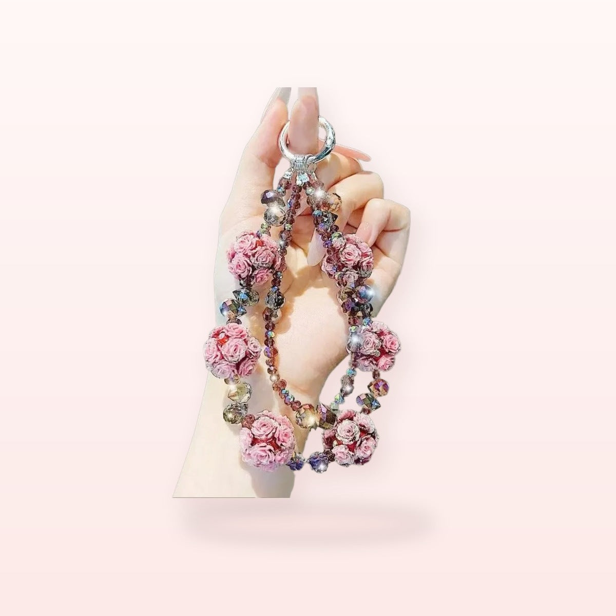 SIMPLYBUBBI Rose Flower Wrist Phone Chain - Image 1