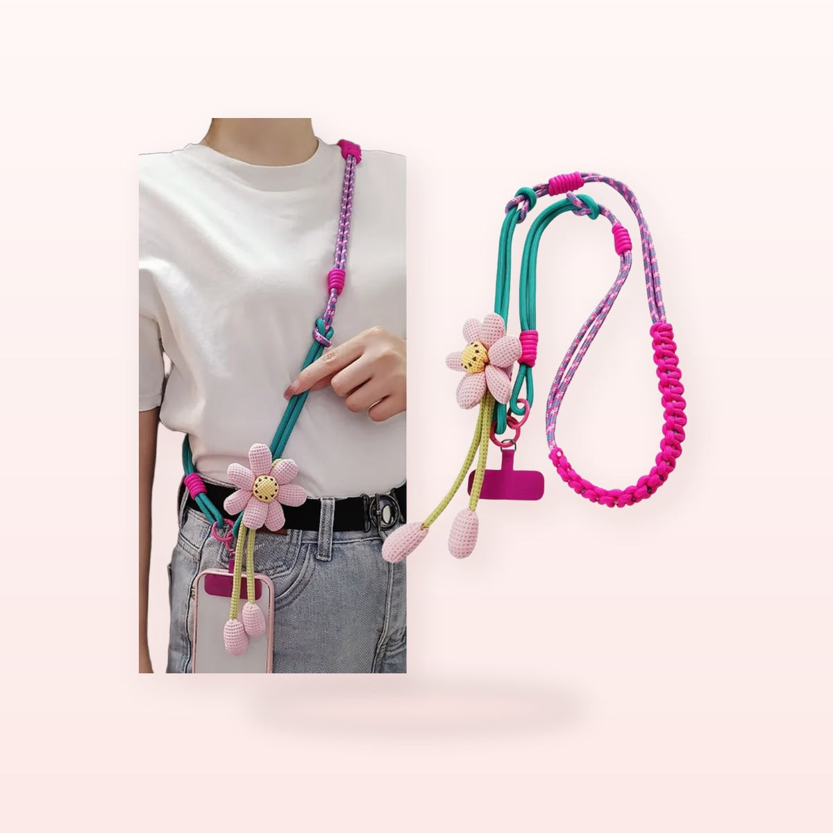 SIMPLYBUBBI Colorful Flower Crossbody Strap - Image 1