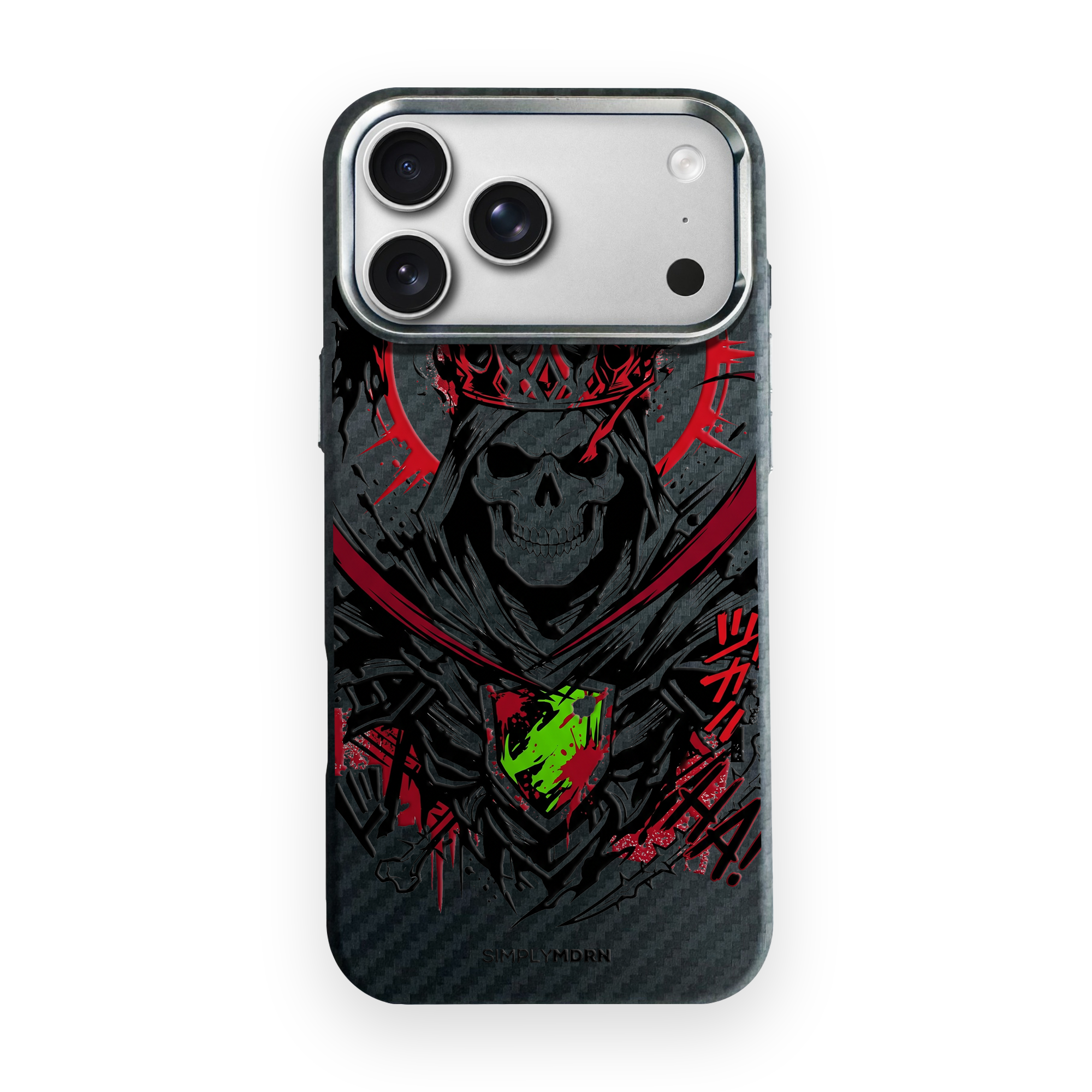 CROWNED GRIM Carbon Series (S1) phone case on white background