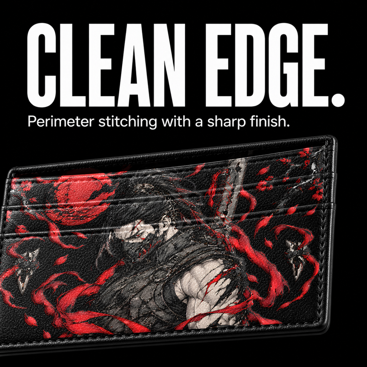 IRON WRAITH Card Wallet - edge detail