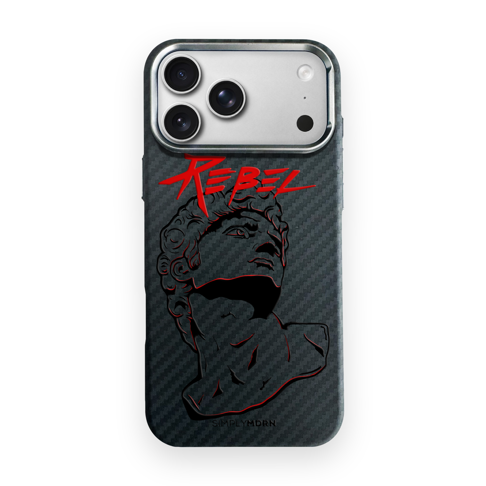 REBEL Carbon Series (S1) phone case on white background