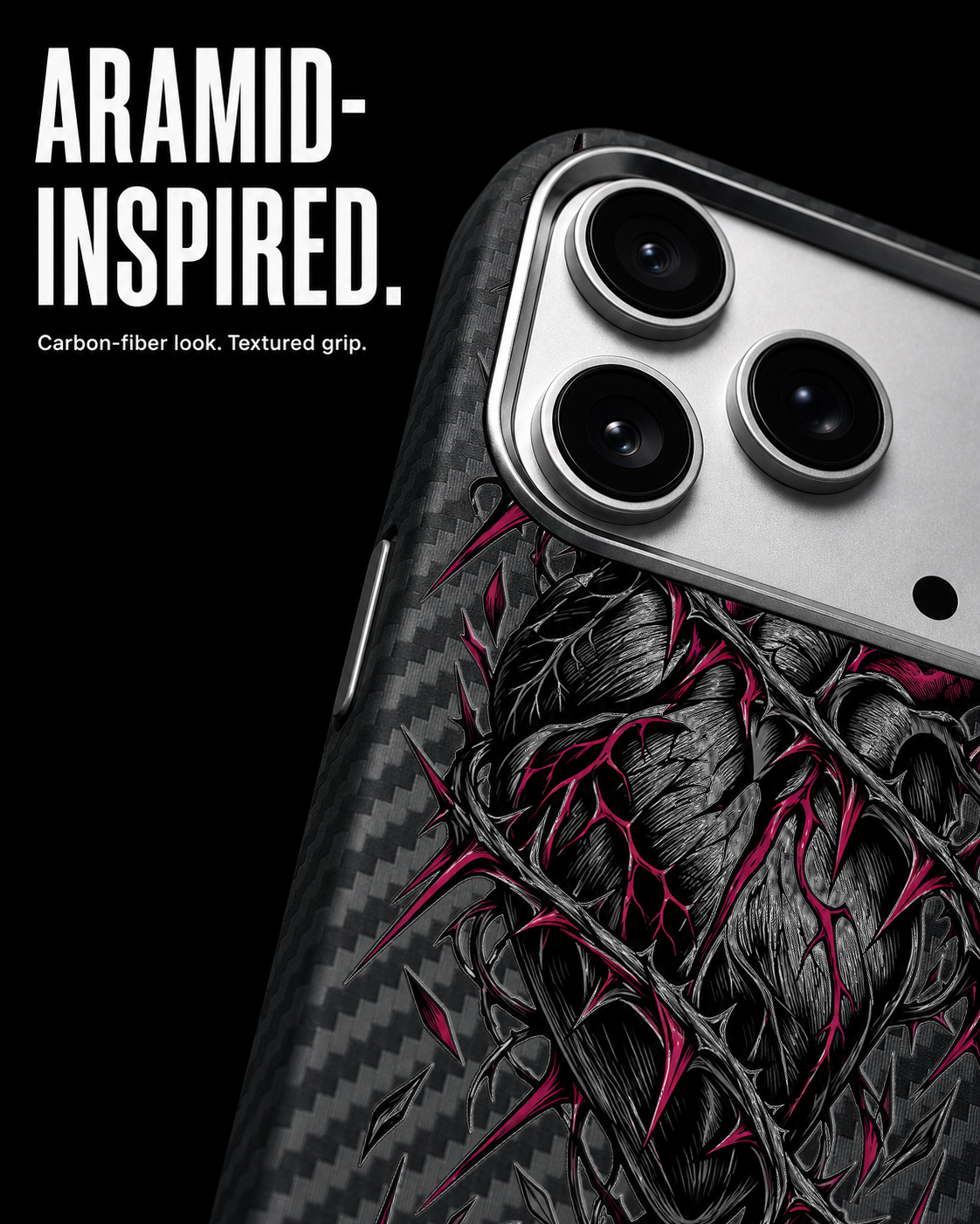 THORN HEART Carbon S1 iPhone 17 Pro case - product view 4