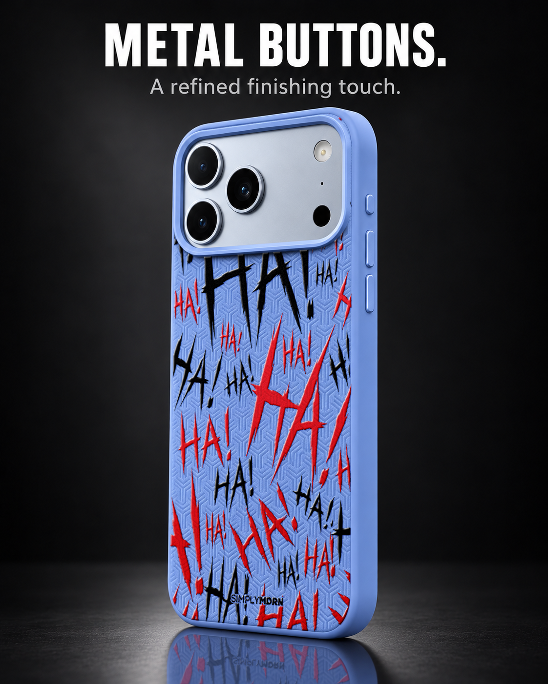 JOKESTER ROSSO LeatherX case in Periwinkle, representative iPhone Pro-style template, view 2