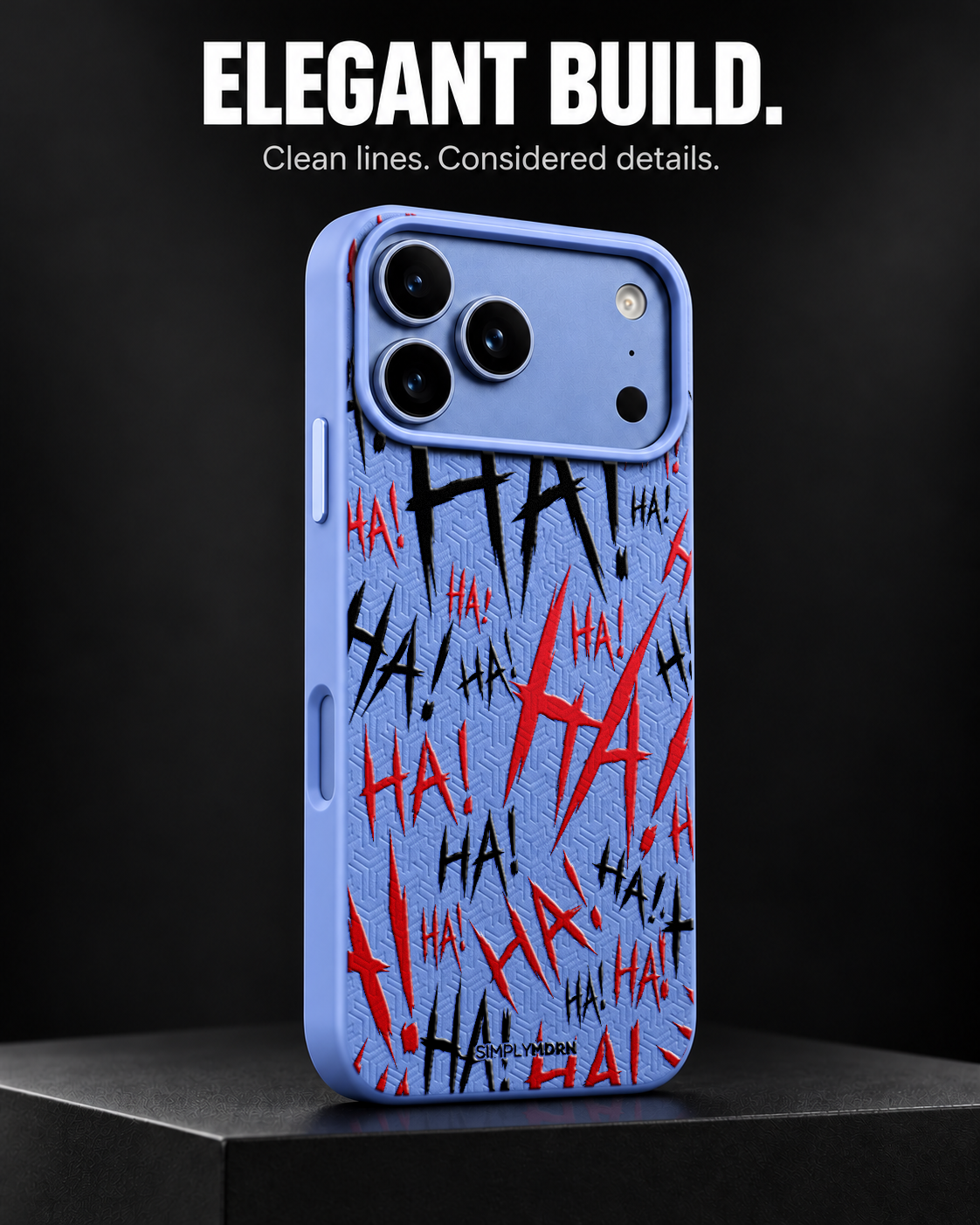 JOKESTER ROSSO LeatherX case in Periwinkle, representative iPhone Pro-style template, view 4