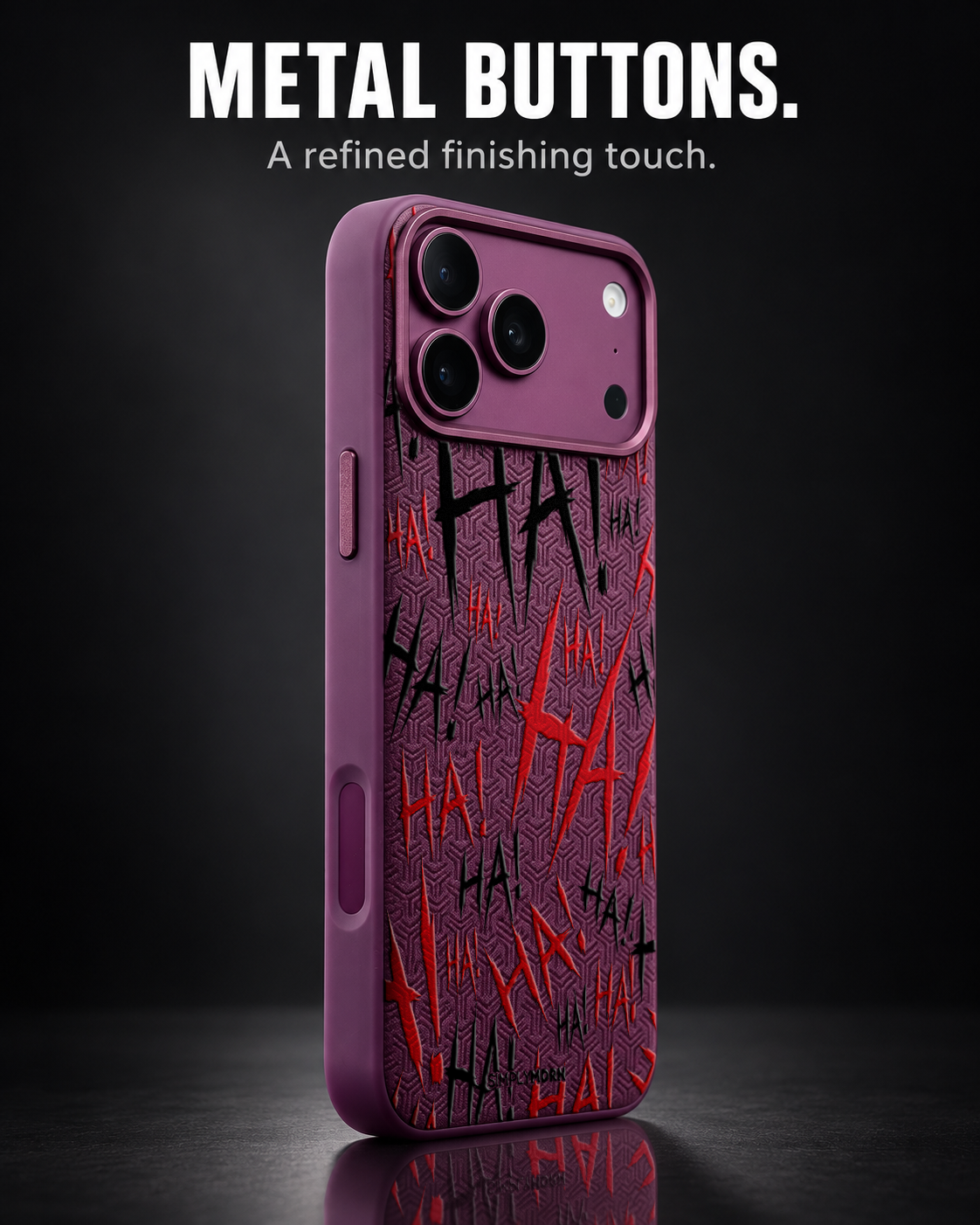 JOKESTER ROSSO LeatherX case in Plum, representative iPhone Pro-style template, view 2