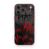 Jokester Rosso: red scattered HA brush lettering on the black Slim case, view 1