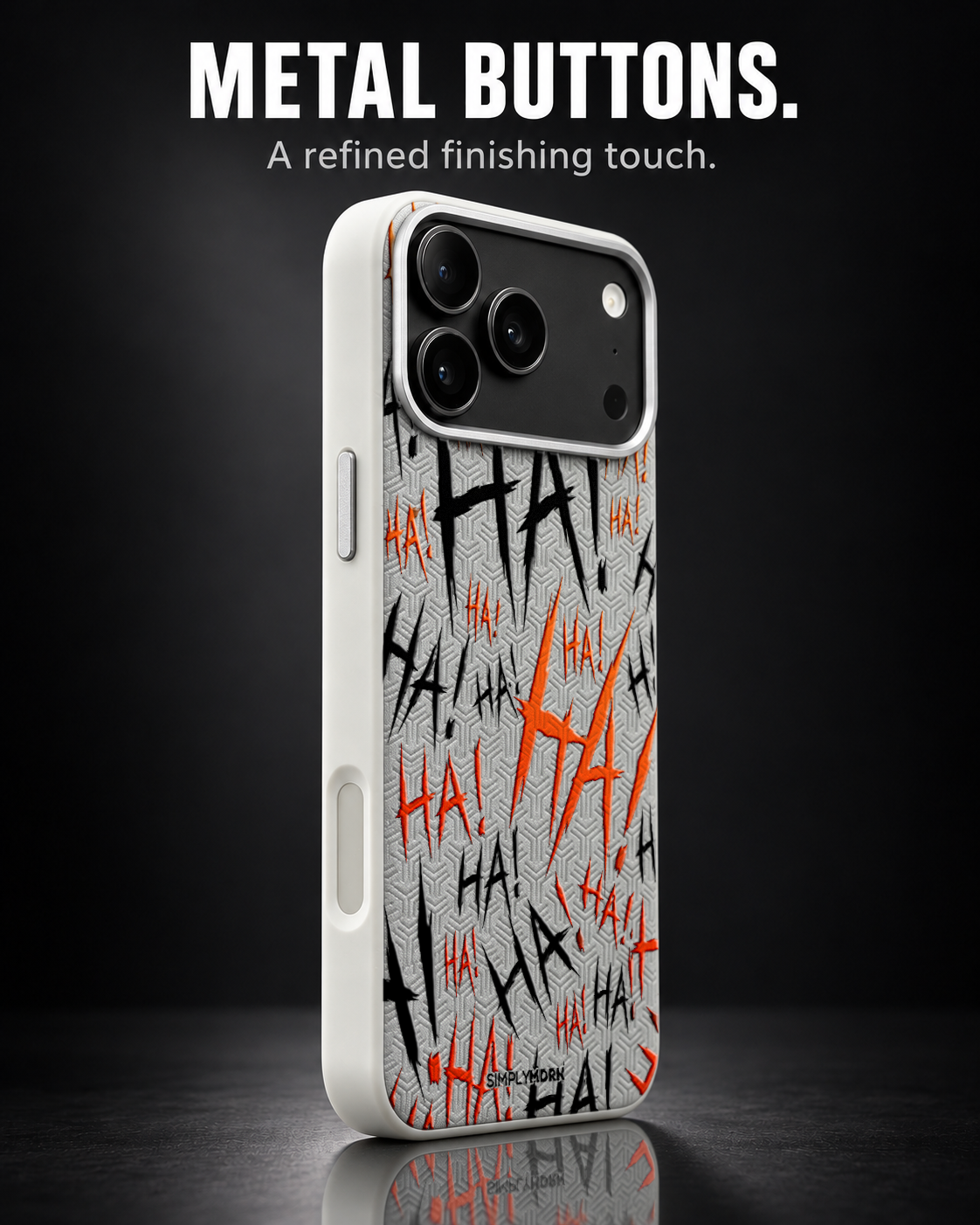JOKESTER ARANCIO LeatherX case in Light Gray, representative iPhone Pro-style template, view 2