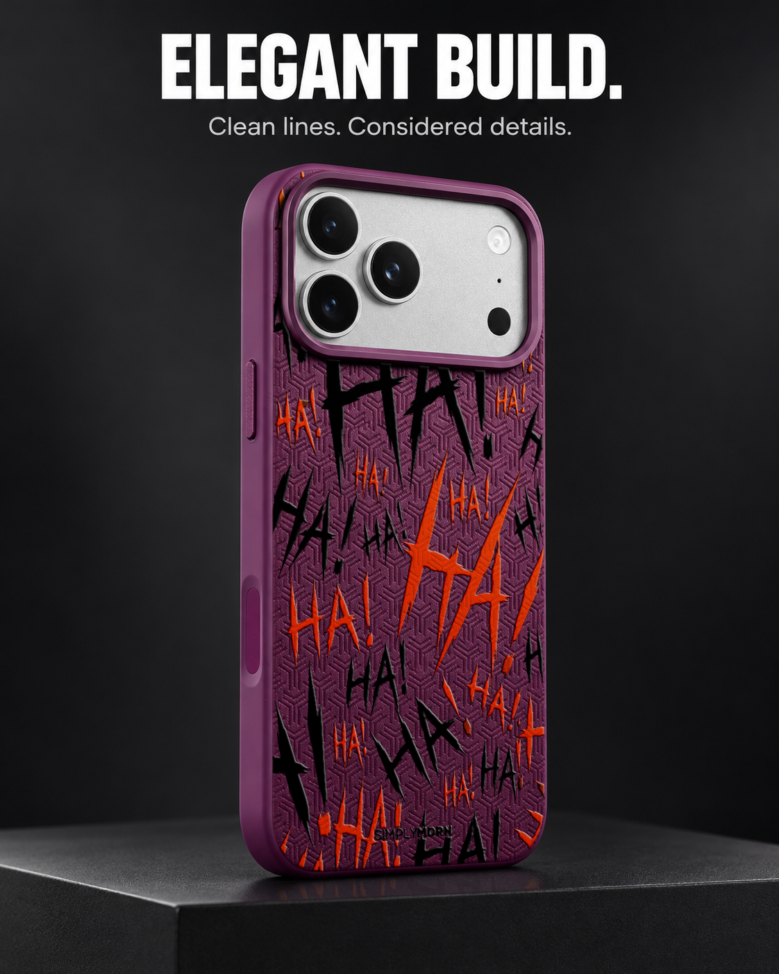 JOKESTER ARANCIO LeatherX case in Plum, representative iPhone Pro-style template, view 4