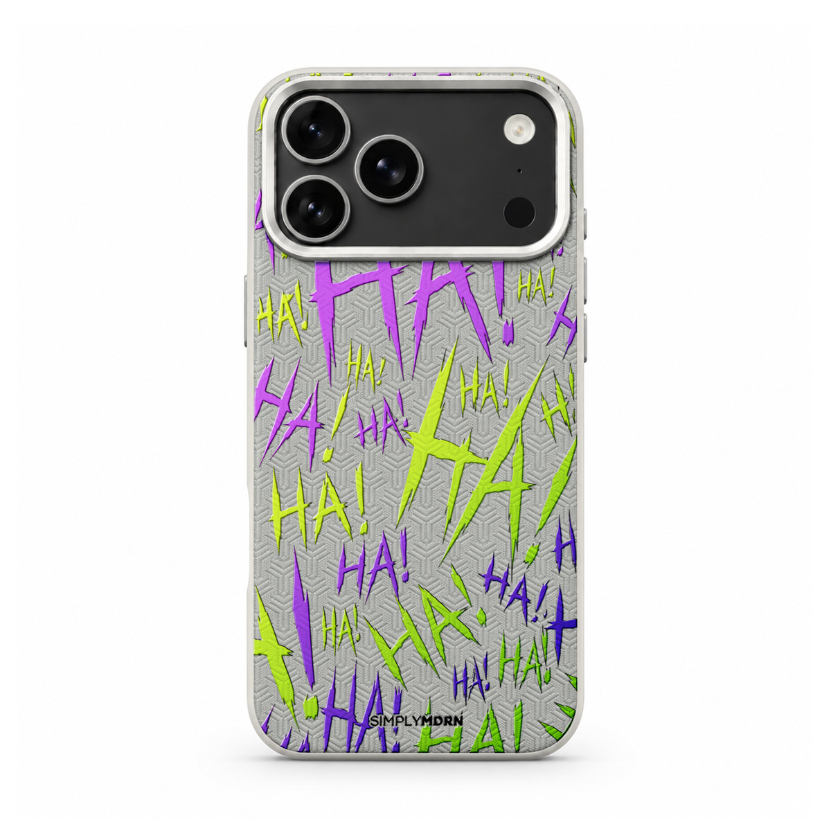 JOKESTER CHARTREUSE LeatherX case in Light Gray, representative iPhone Pro-style template, view 1