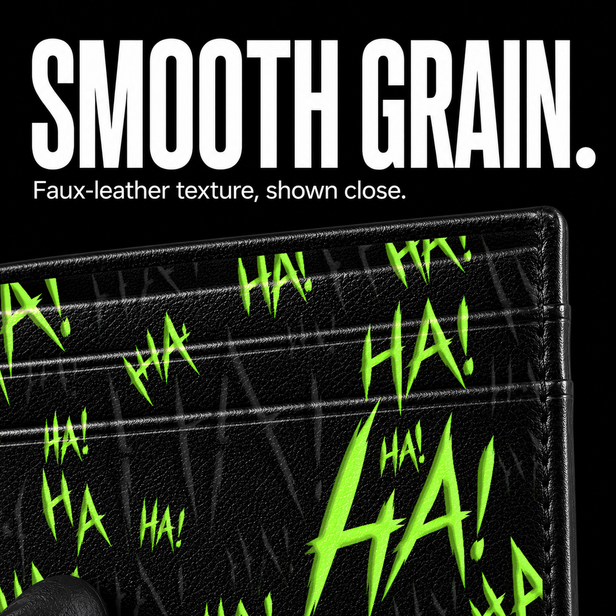 Razor Laugh Card Wallet - surface detail