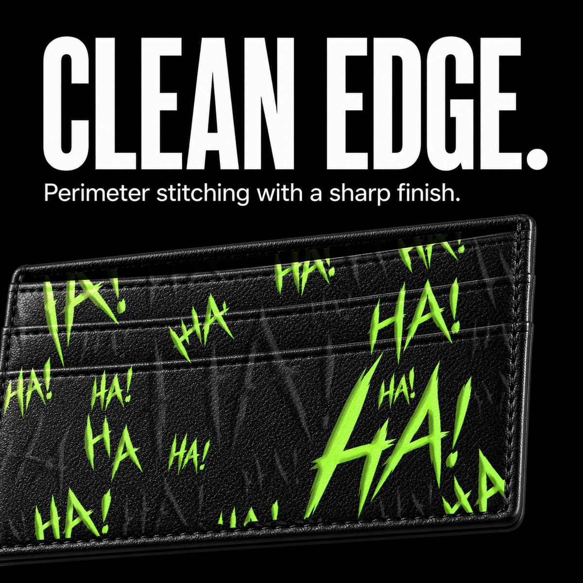 Razor Laugh Card Wallet - edge detail