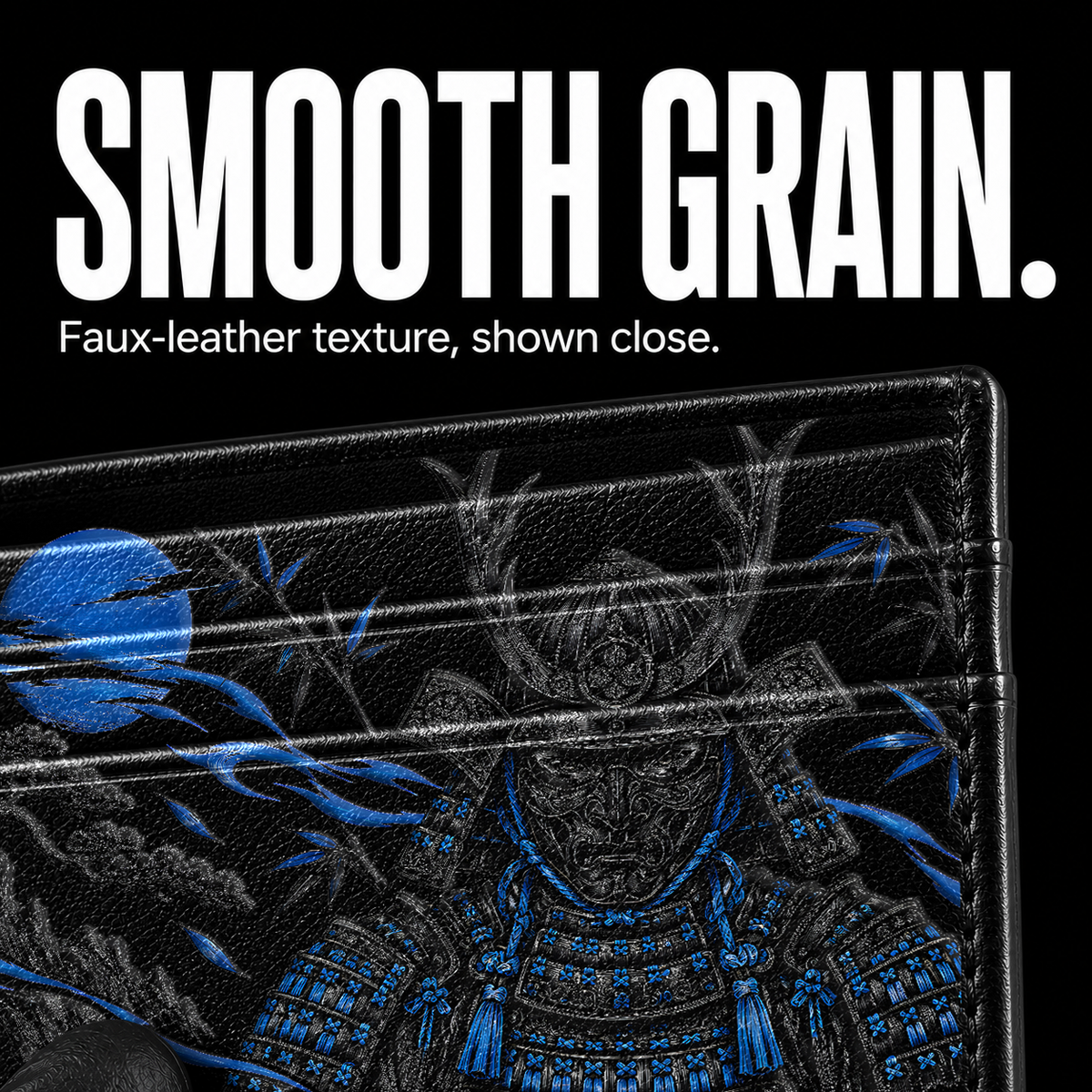Cobalt Vow Card Wallet - surface detail