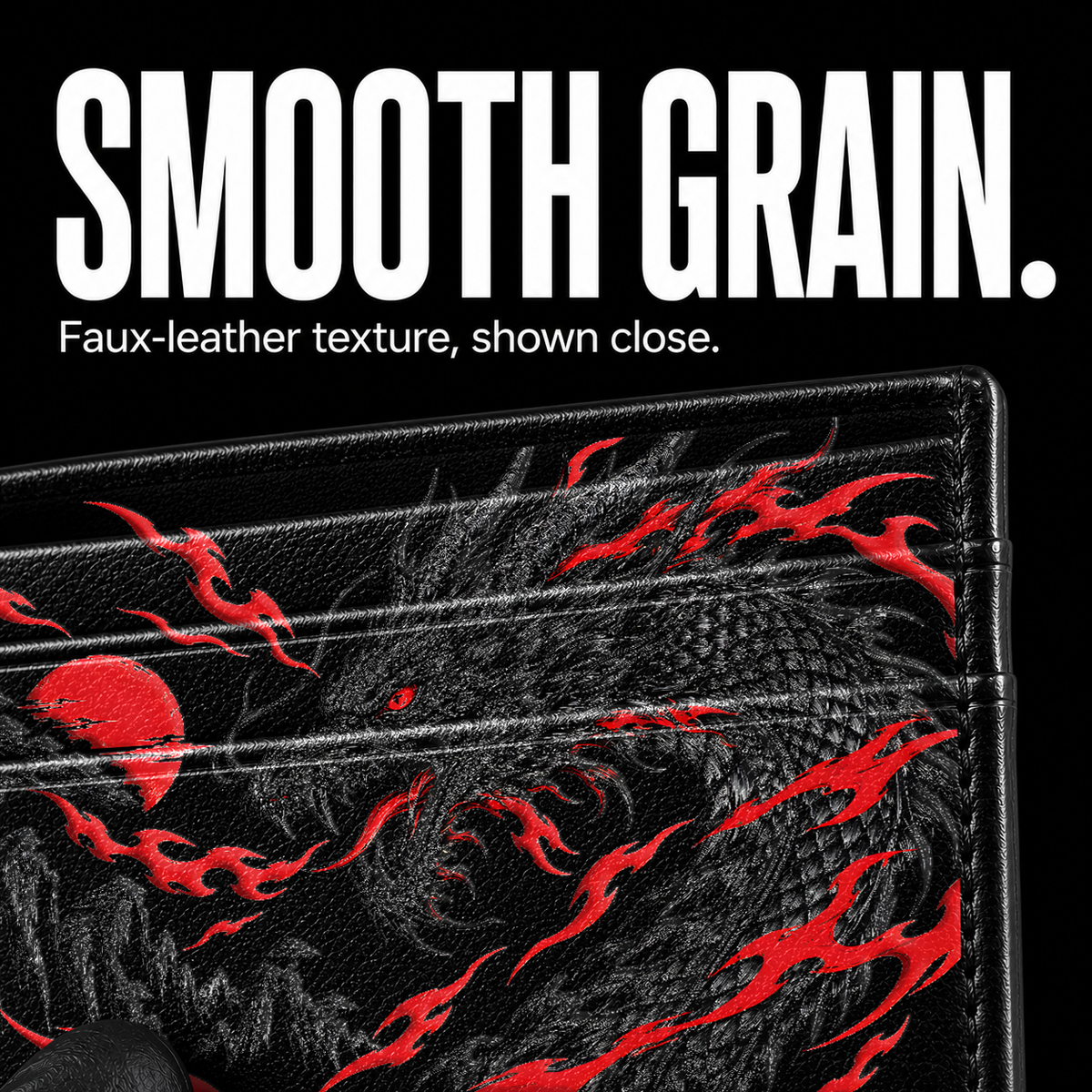 Crimson Talon Card Wallet - surface detail