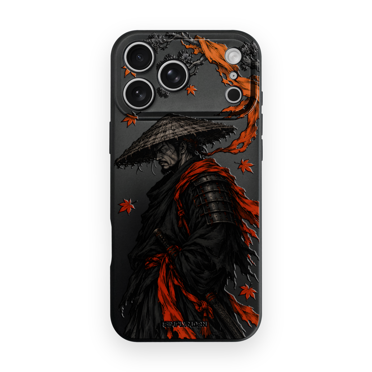 Ember Way samurai artwork on a Black Slim case for iPhone 17 Pro Max, view 1