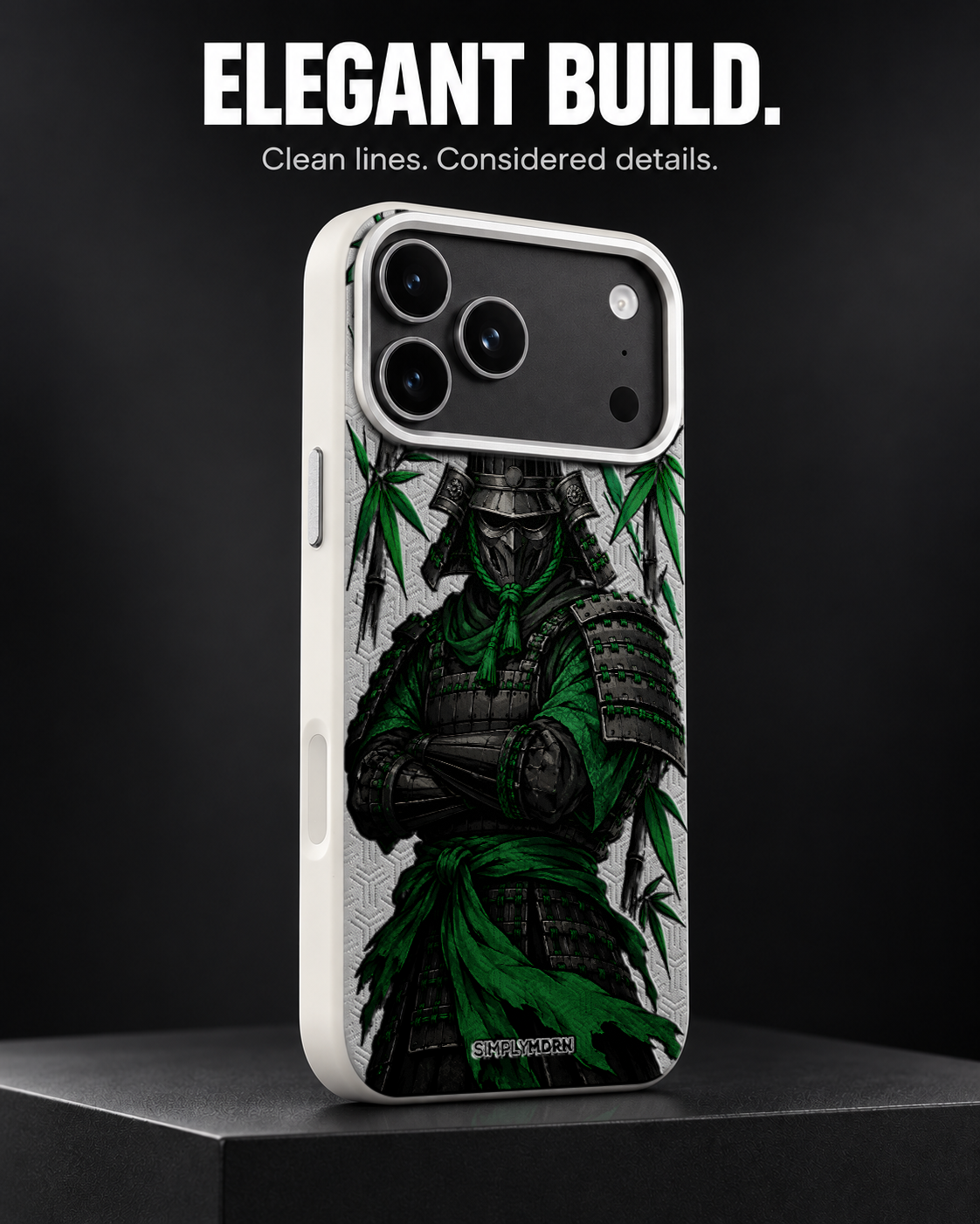 JADE GUARD LeatherX case in Light Gray, representative iPhone Pro-style template, view 4