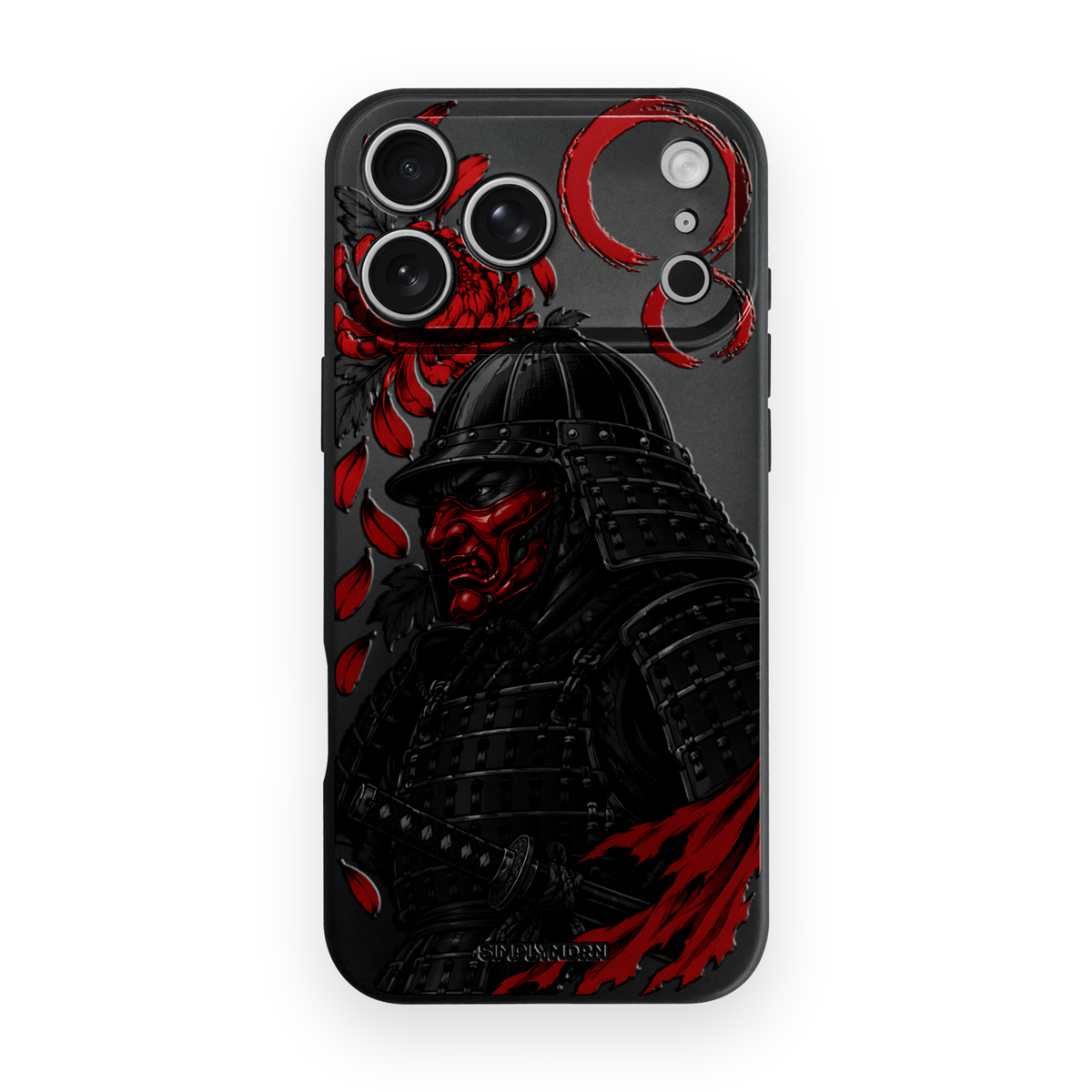 Oni Vigil samurai artwork on a Black Slim case for iPhone 17 Pro Max, view 1