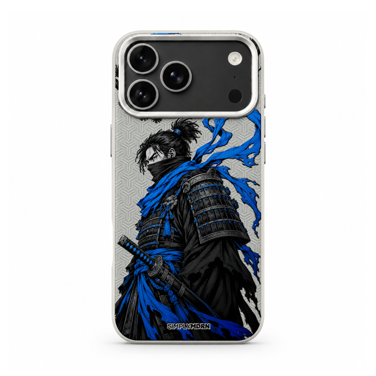 AZURE WATCH LeatherX case in Light Gray, representative iPhone Pro-style template, view 1
