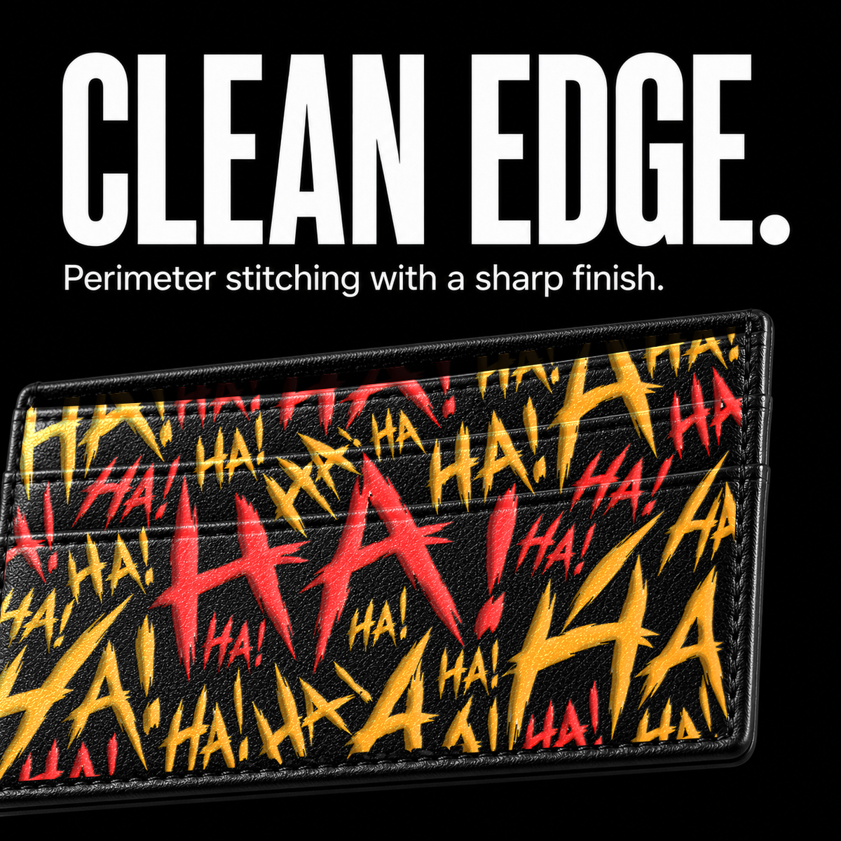 JOKESTER VERMILLON Card Wallet - edge detail