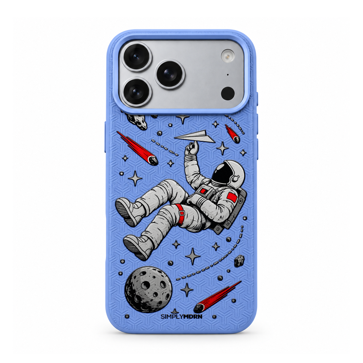 ORBIT FOLD LeatherX case in Periwinkle, representative iPhone Pro-style template, view 1