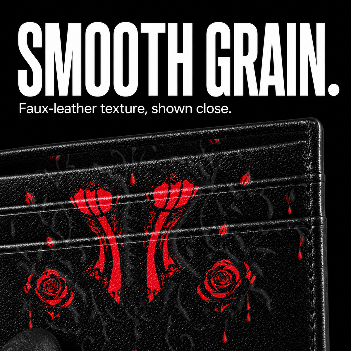 THORN CORSET Card Wallet - surface detail