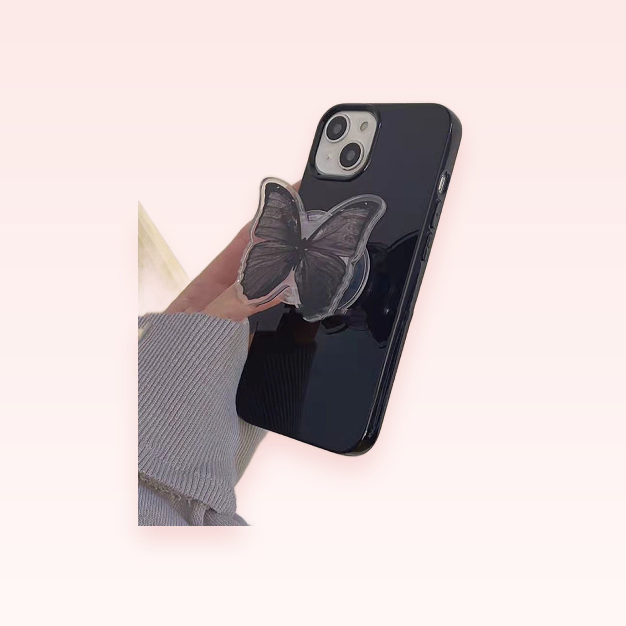 Elegant Butterfly Phone Grip Stand | Clear Pop Socket Holder