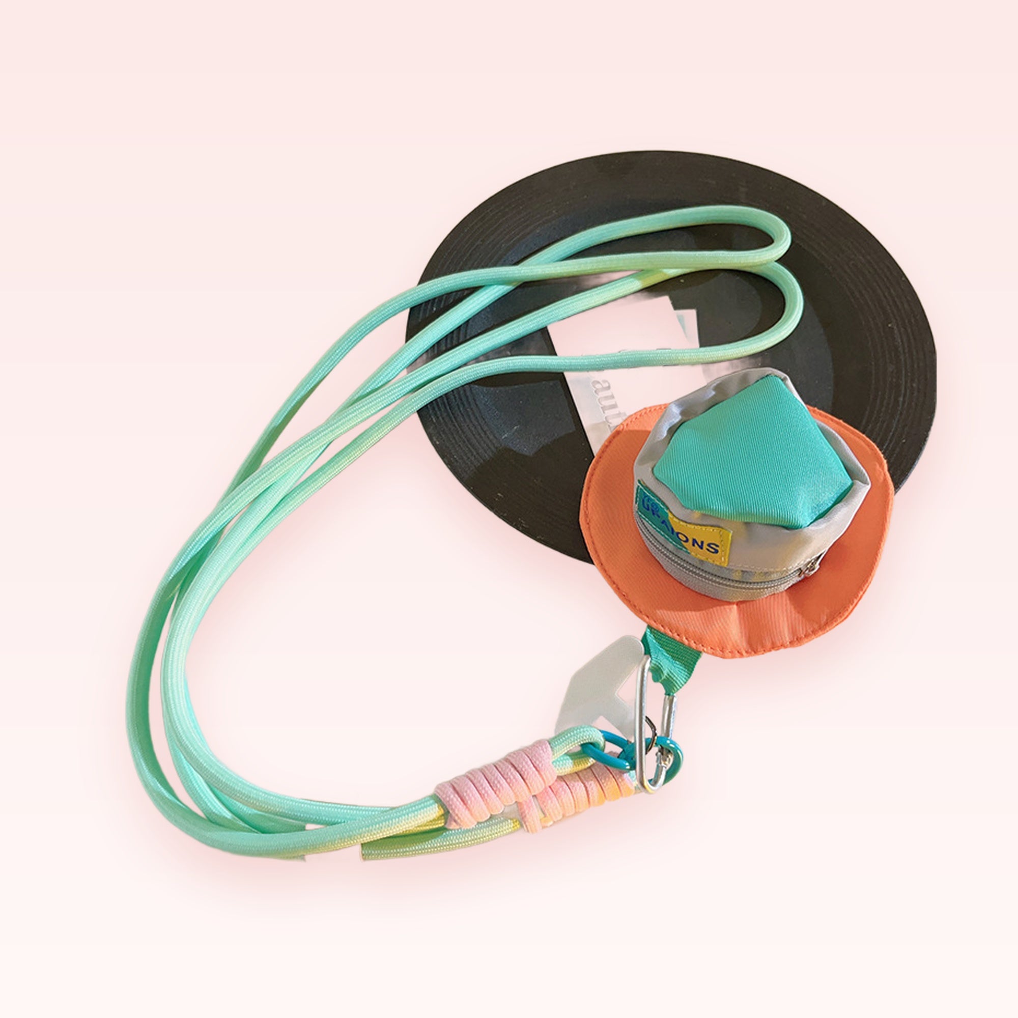 Aesthetic Ombre Cord Phone Charm Lanyard | Cute Mini Hat Pouch Wrist Strap