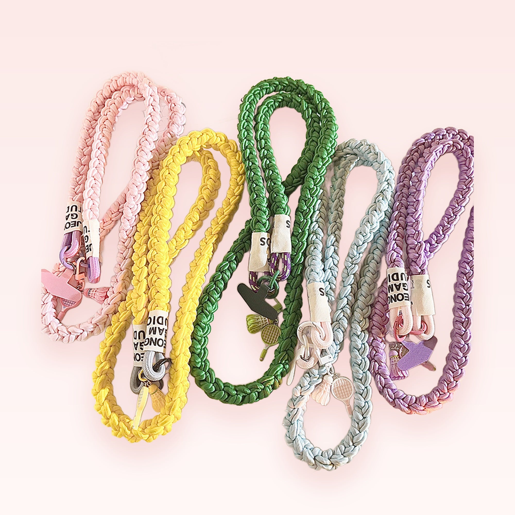 Braided Rope Phone Charm Lanyard | Colorful Woven Wrist Strap with Charms