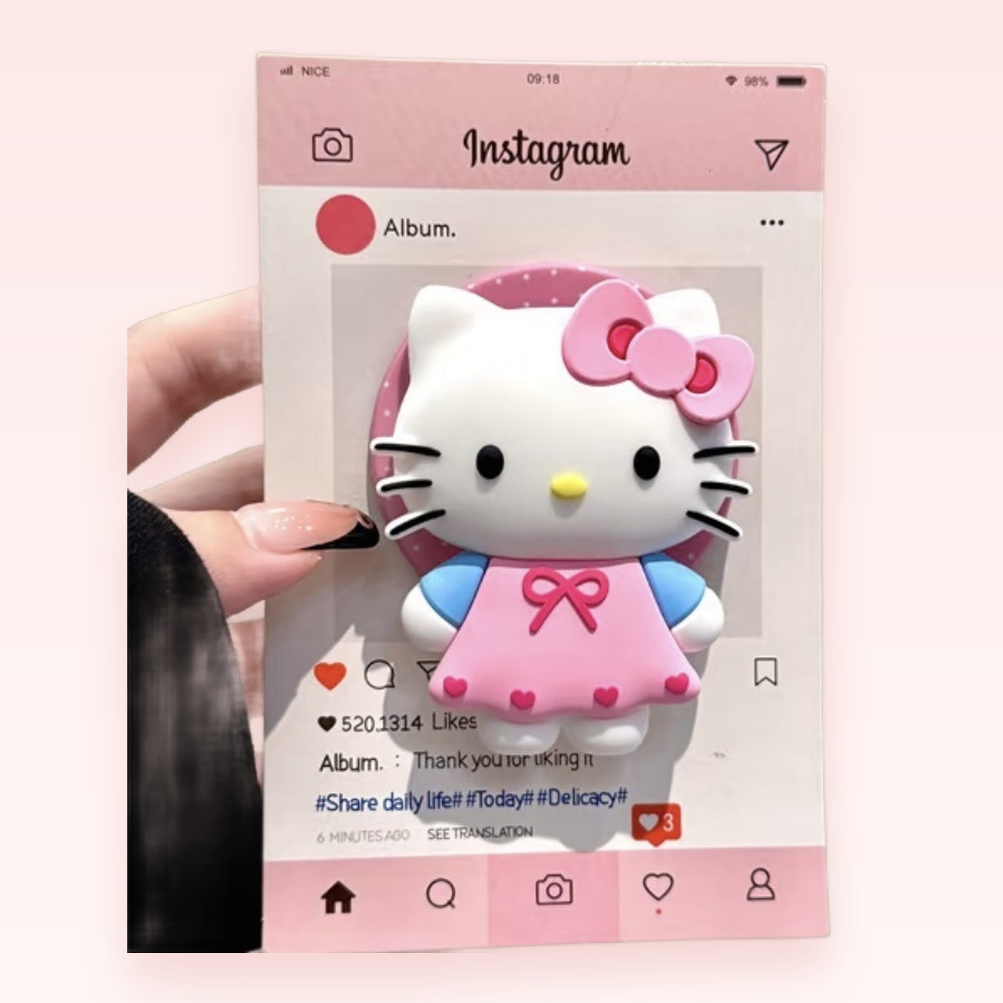 Kawaii Hello Kitty Instagram Phone Grip | Cute Pink Pop Socket Stand