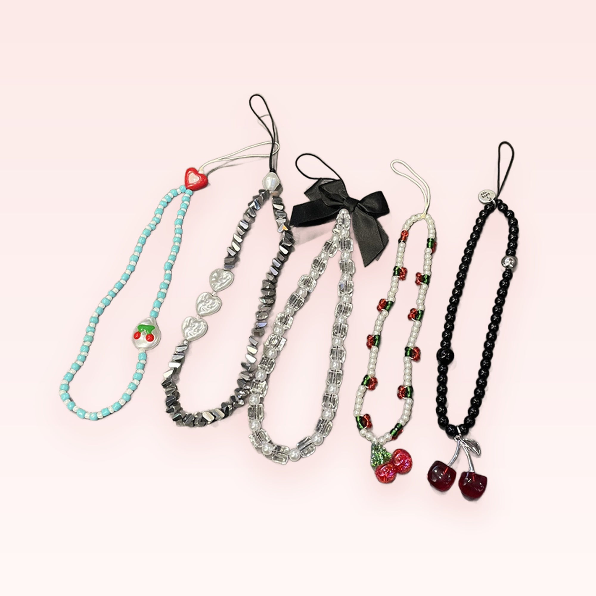 Kawaii Beaded Phone Charm Straps | Aesthetic Y2K Wrist Lanyards