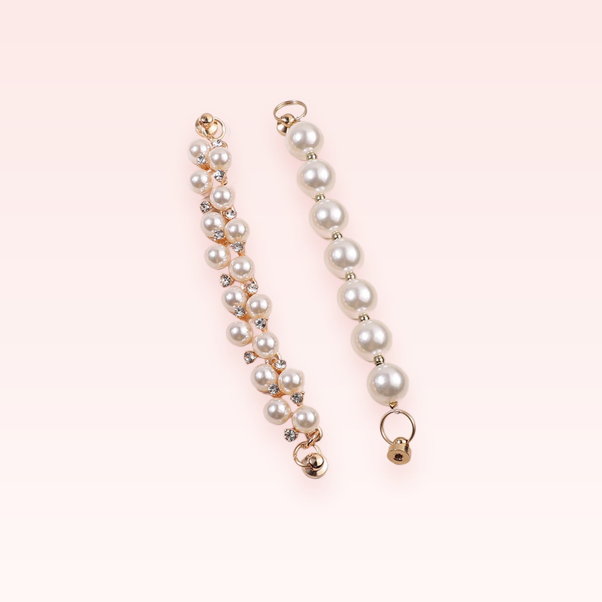 Elegant Pearl & Crystal Phone Charm Strap | Wrist Lanyard
