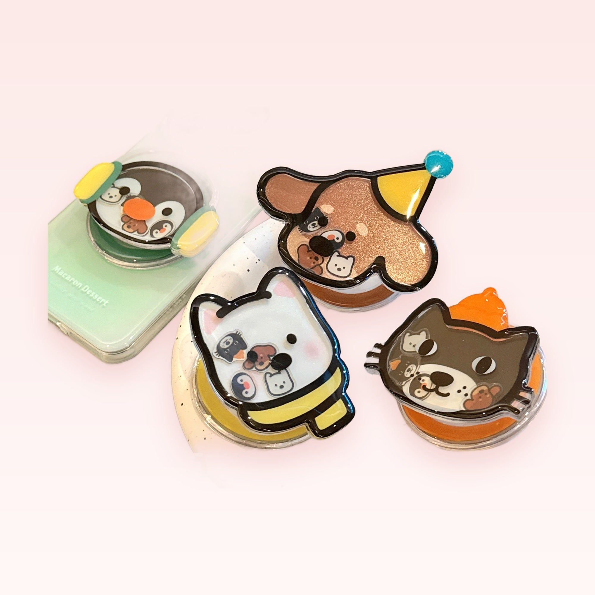 Cute Animal Character Phone Grip | Kawaii Glitter Pop Socket Stand