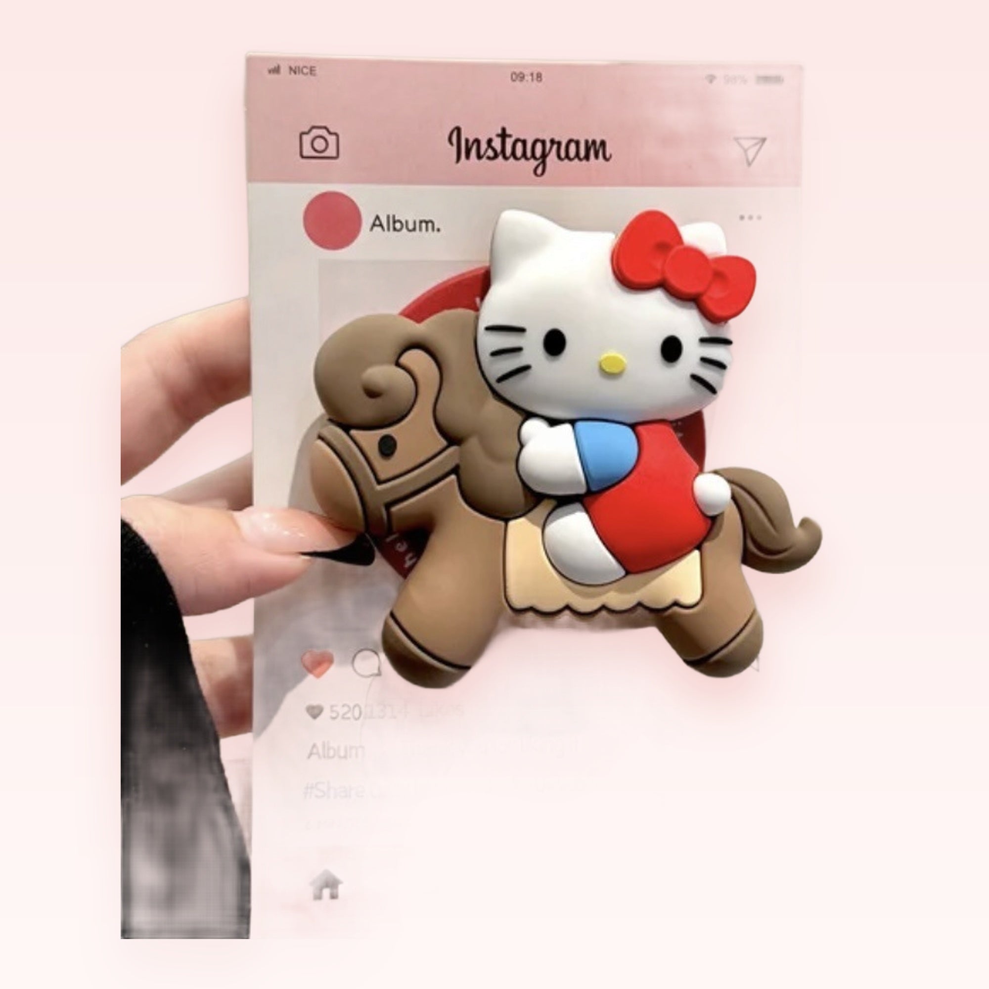 Kawaii Hello Kitty Riding Horse Phone Grip | Cute Pop Socket Stand