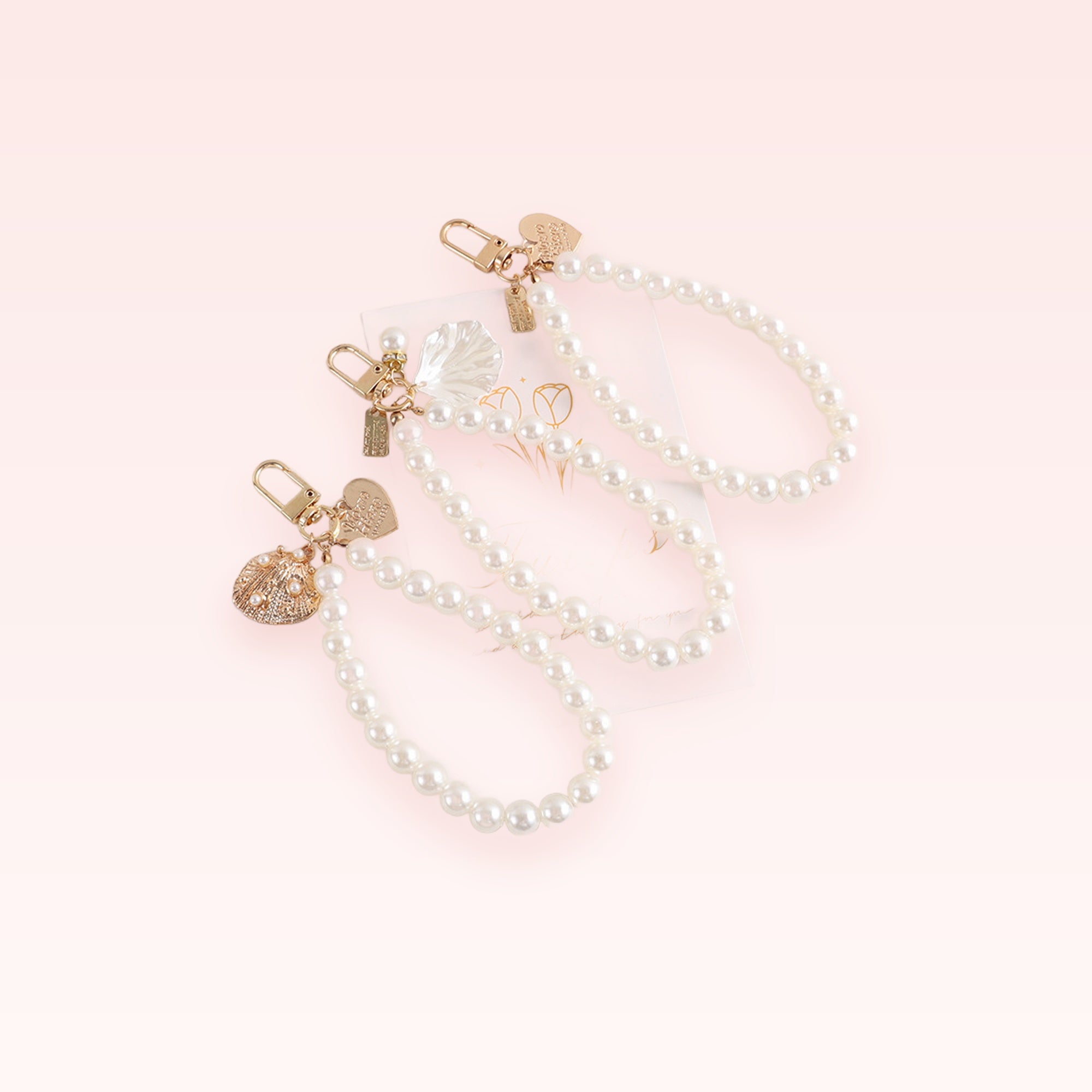 Elegant Pearl Bead Phone Charm Strap | Cute Wrist Lanyard Keychain