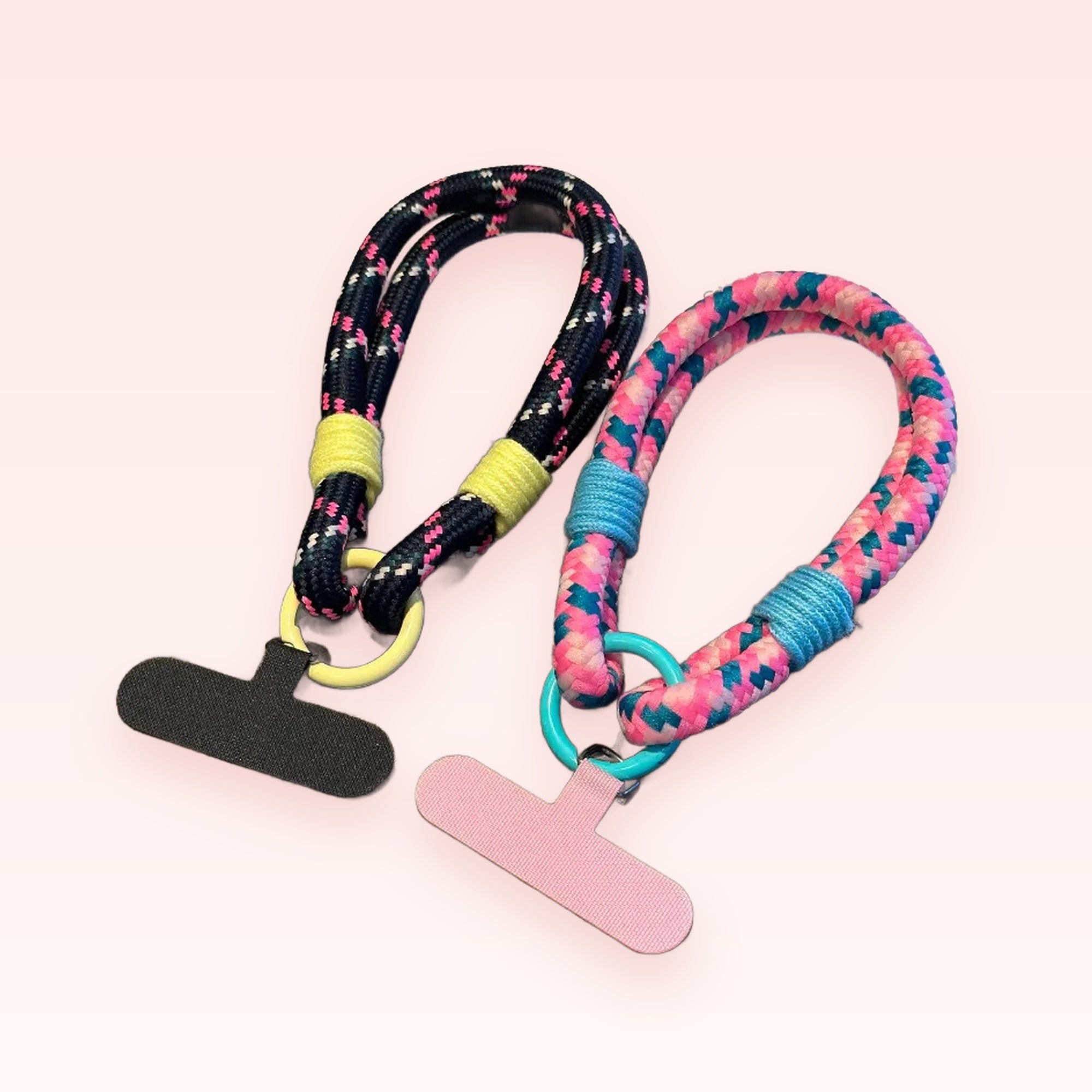 Aesthetic Braided Rope Phone Charm Strap | Colorful Wrist Lanyard with Phone Patch
