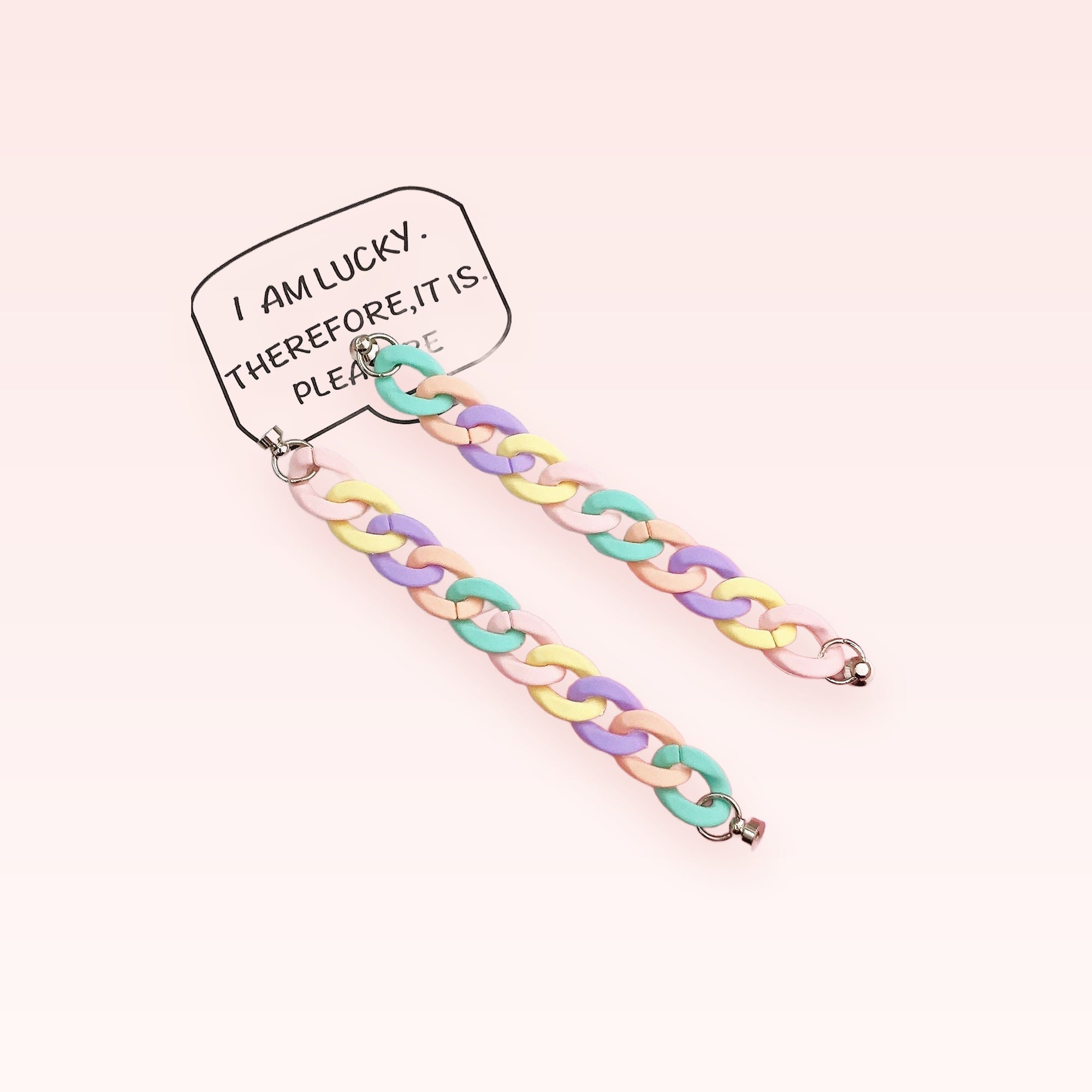 Pastel Acrylic Chain Phone Charm Strap | Kawaii Aesthetic Wrist Lanyard
