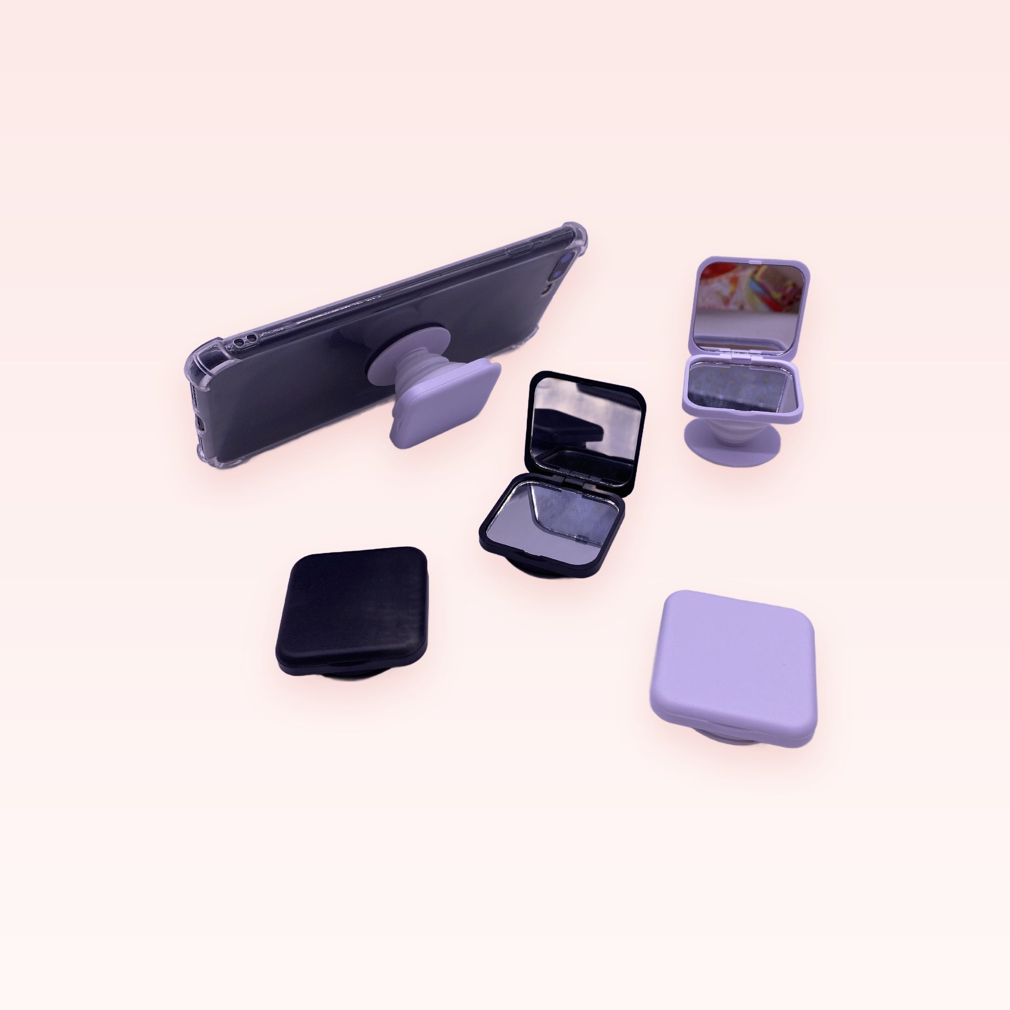 Mirror Phone Grip & Stand | Compact Pop Socket with Mirror