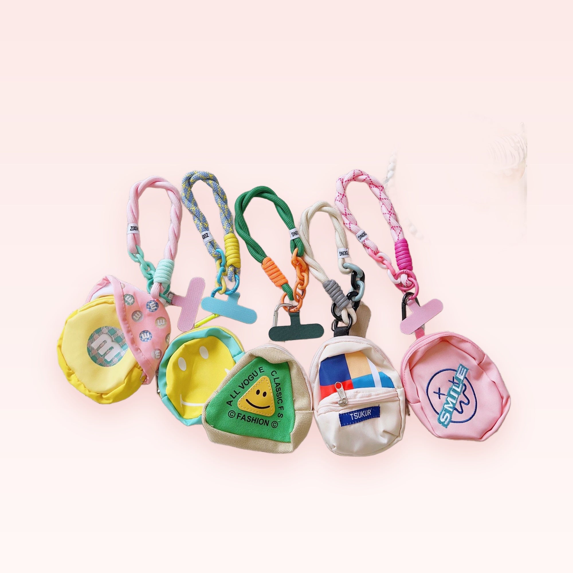 Kawaii Mini Backpack Phone Charm Straps | Colorful Wrist Lanyards with Phone Tethers