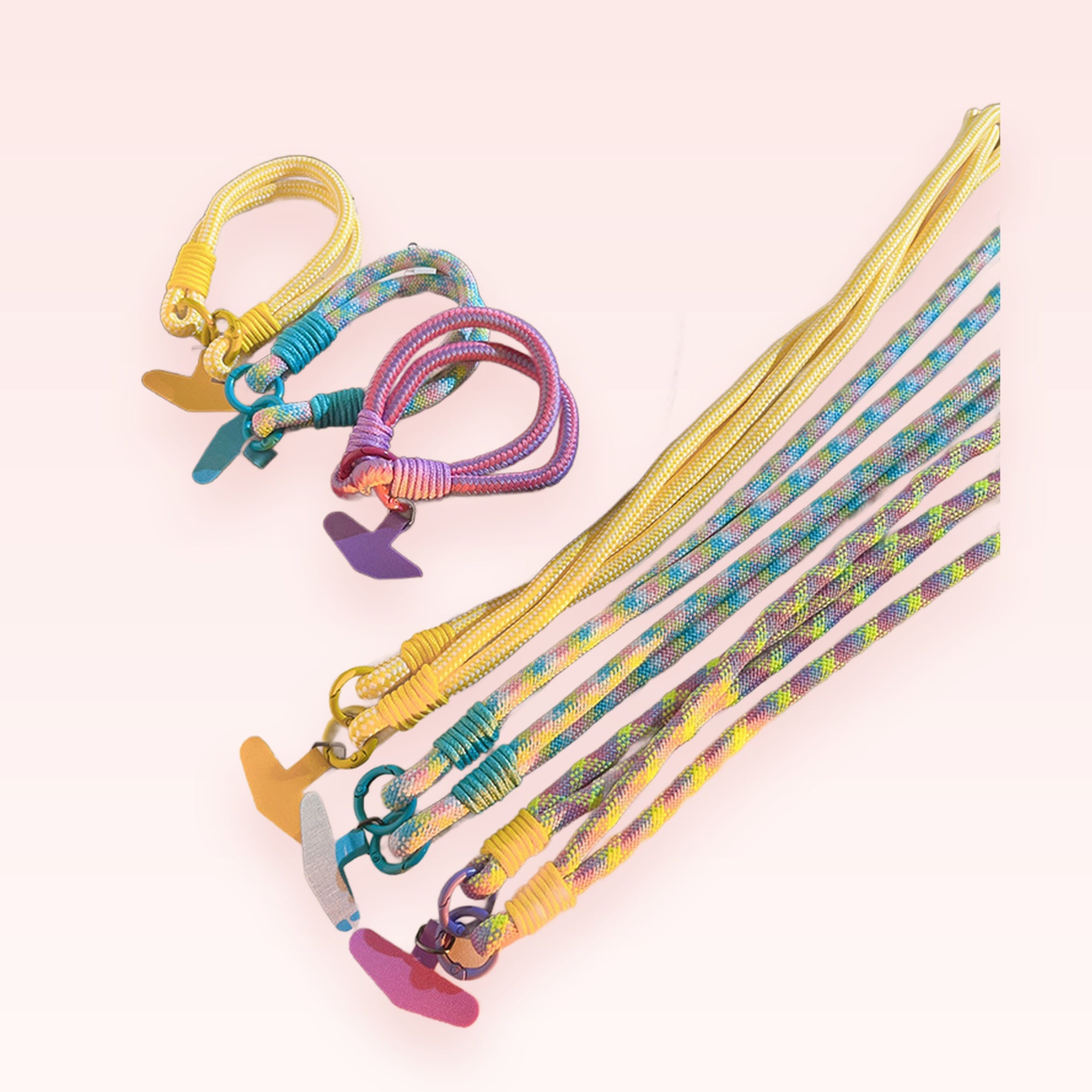 Colorful Braided Rope Phone Charm Lanyard | Aesthetic Wrist Strap with Phone Anchor