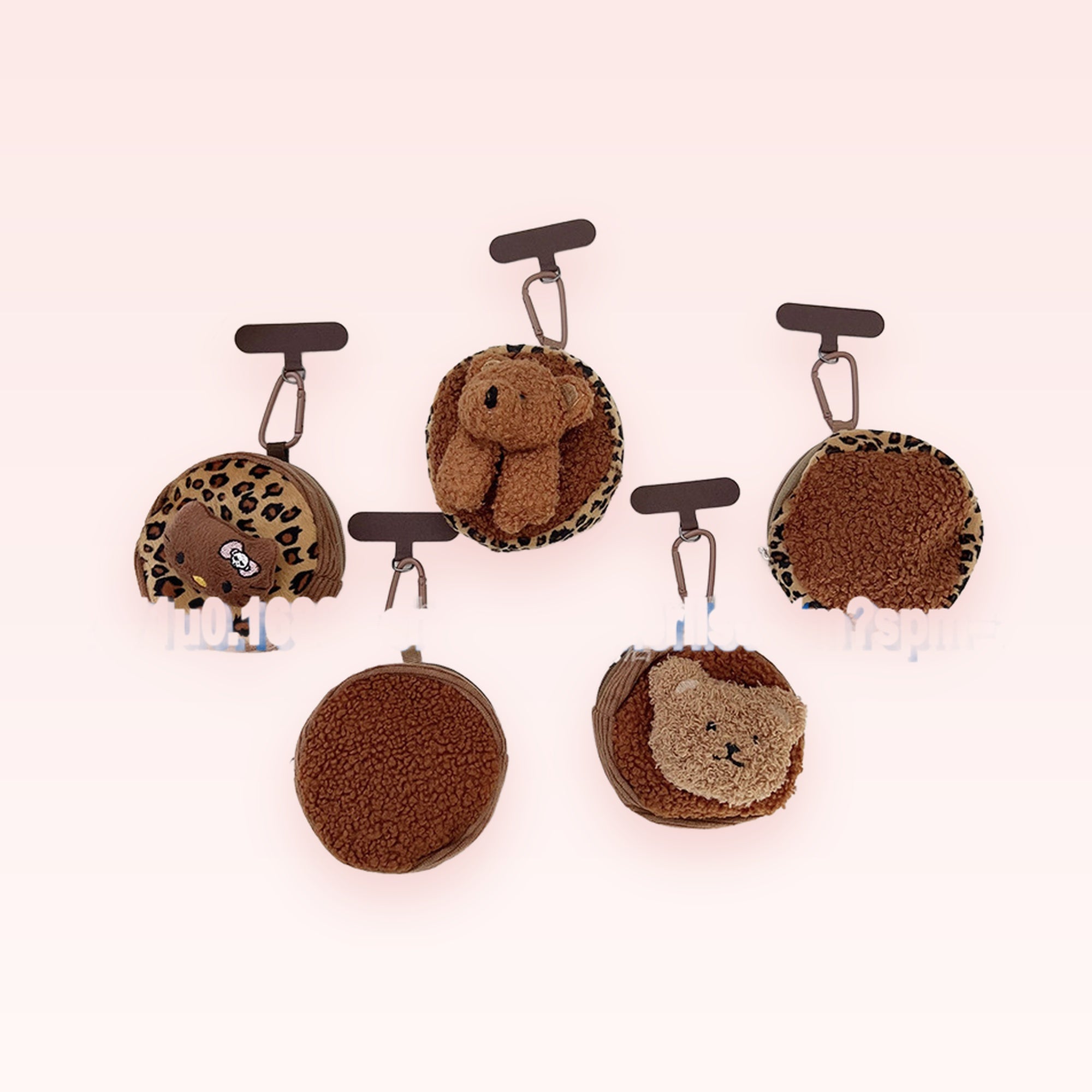 Cute Plush Bear & Leopard Print Phone Grip | Fuzzy Animal Pop Socket Stand