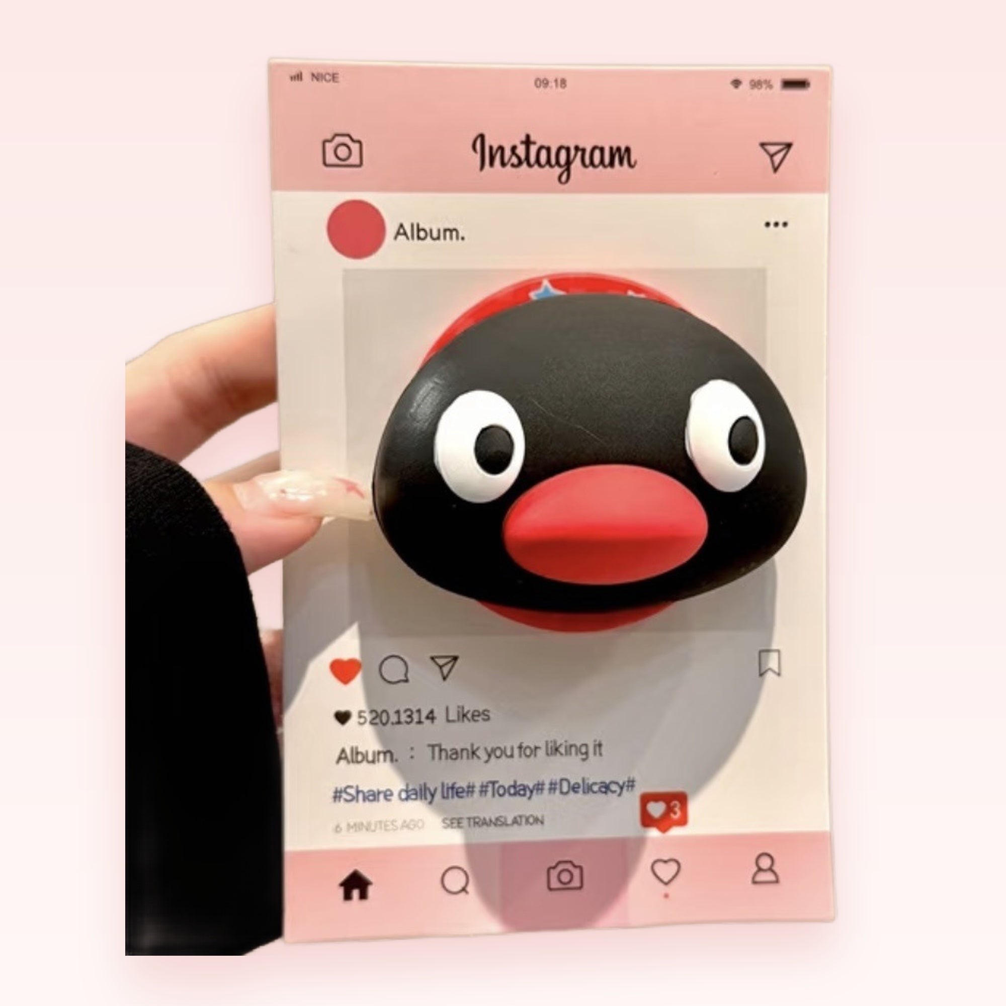 Pingu Penguin Phone Grip | Cute Cartoon Pop Socket Stand