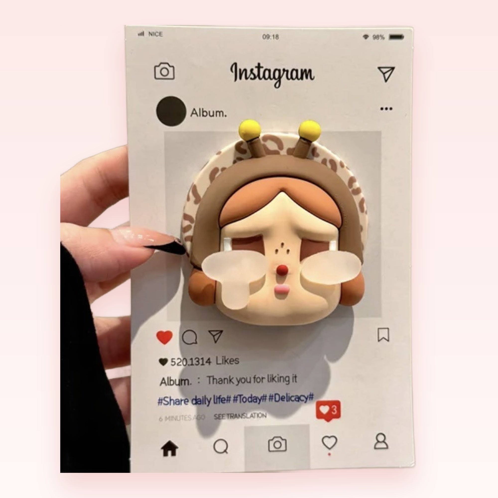 Sad Crying Girl Phone Grip | Kawaii Anime Character Pop Socket Stand