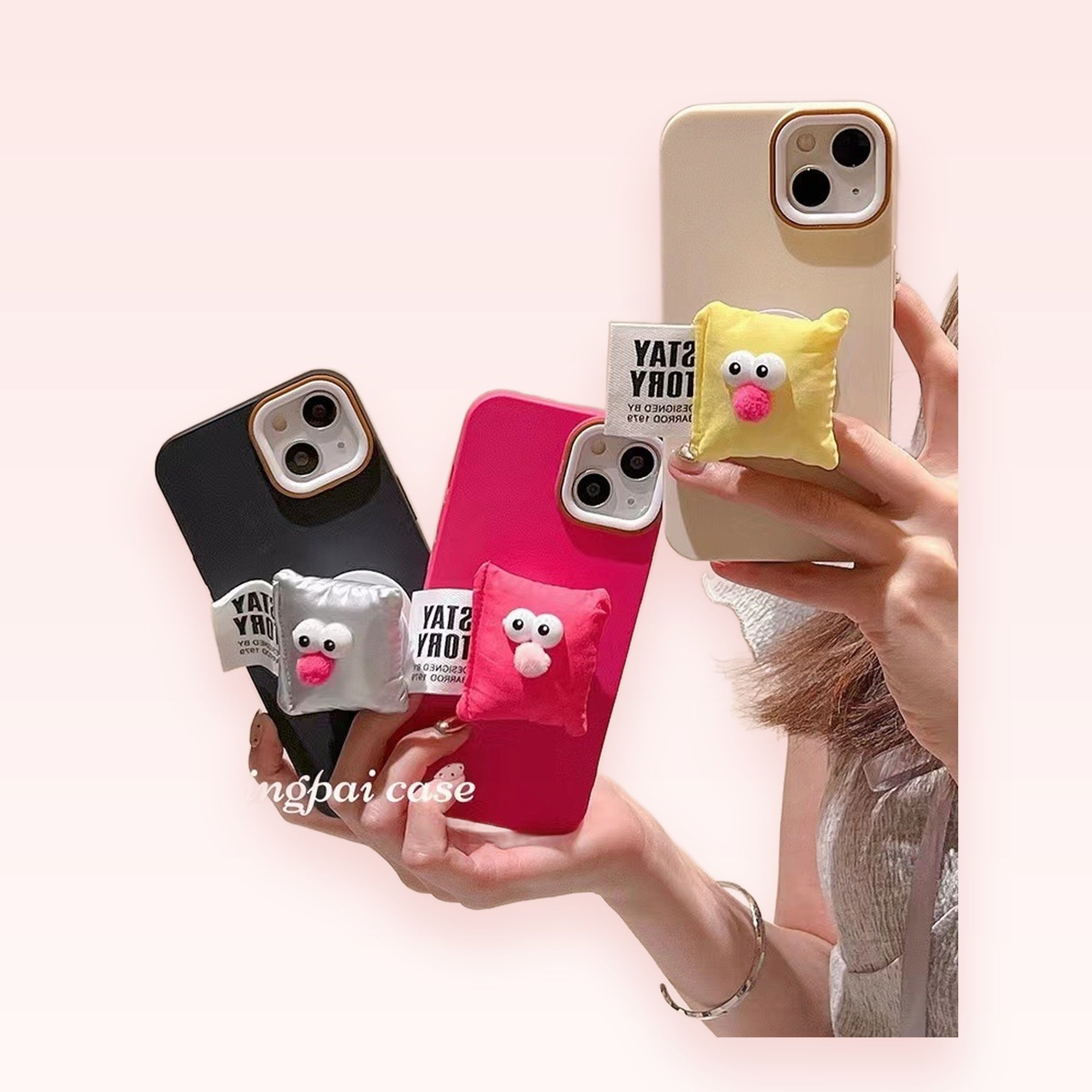 Cute Cartoon Pillow Phone Grip | Kawaii 3D Character Pop Socket Stand