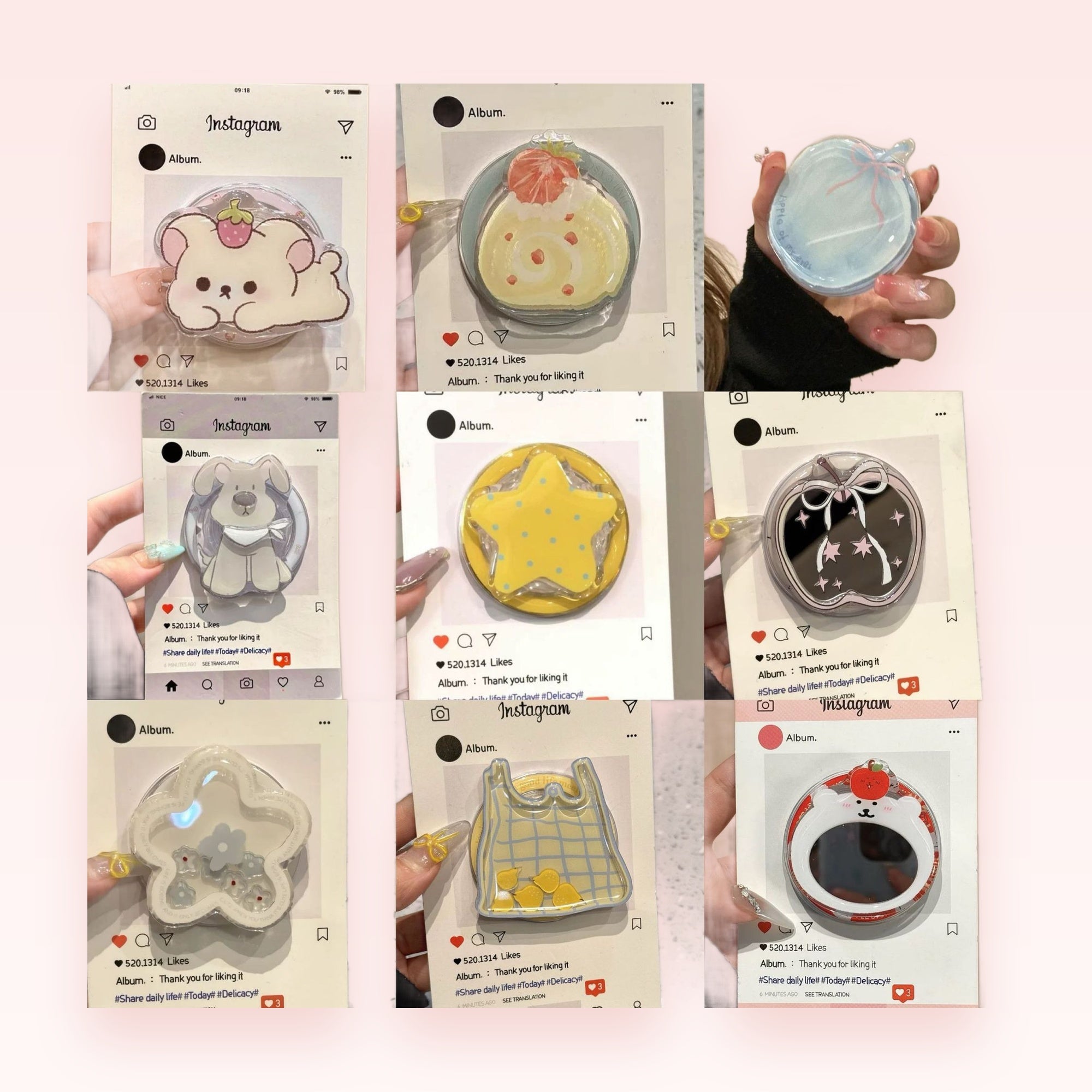Kawaii Assorted Character Phone Grips | Cute Pop Socket Stands for Phones