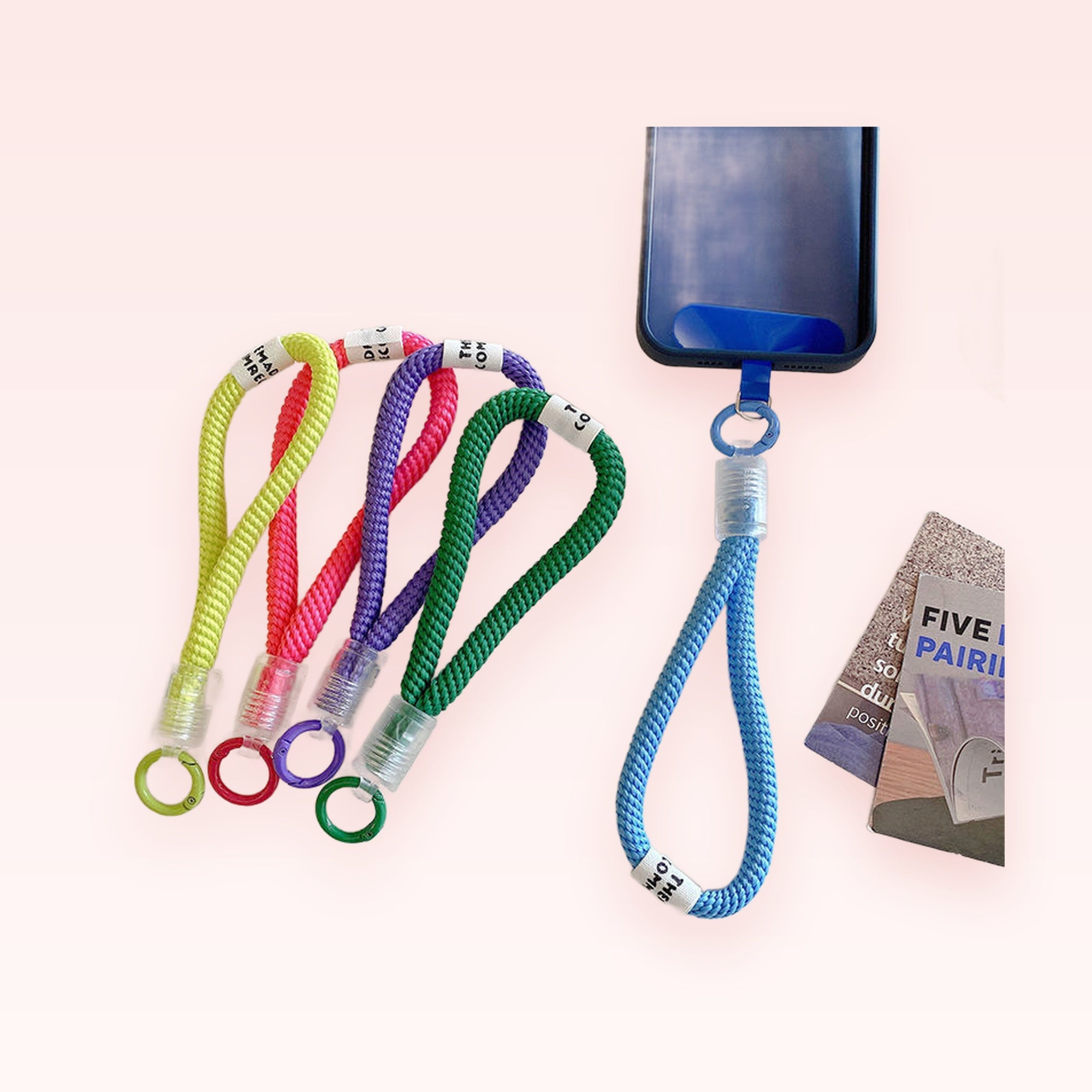 Colorful Braided Rope Phone Charm Wrist Strap | Aesthetic Lanyard Keychain