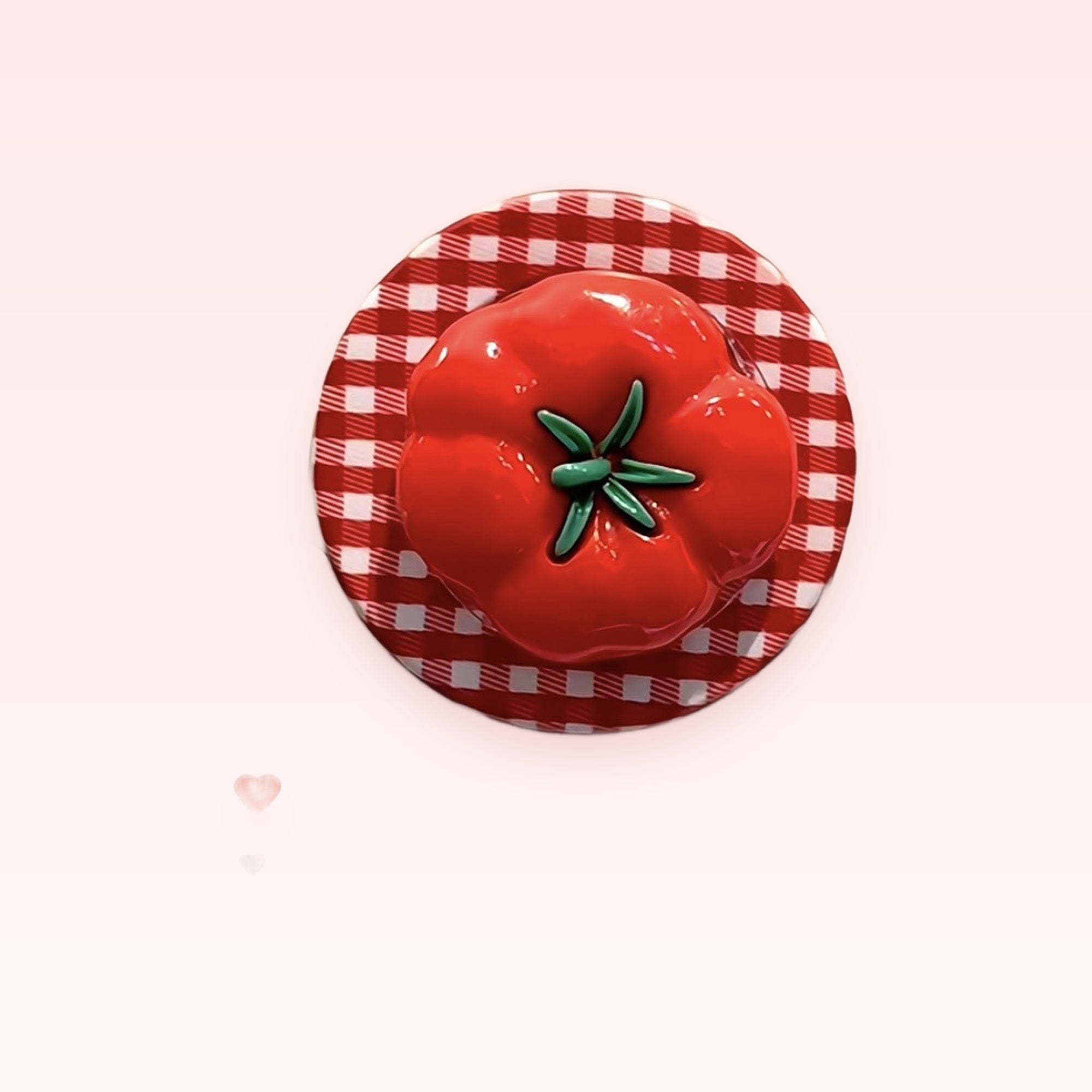 Red Tomato Gingham Phone Grip | Cute Foodie Pop Socket Stand