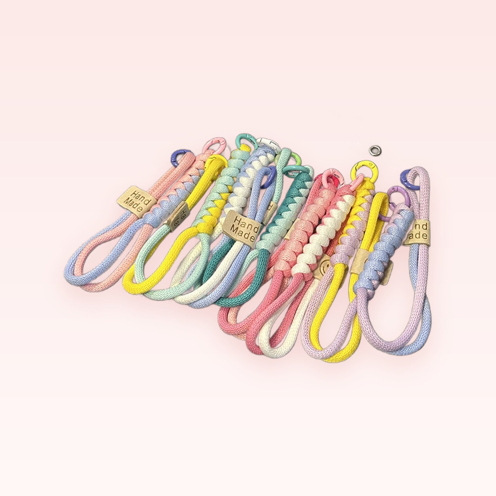 Pastel Braided Wrist Phone Charm | Handmade Macrame Lanyard Strap