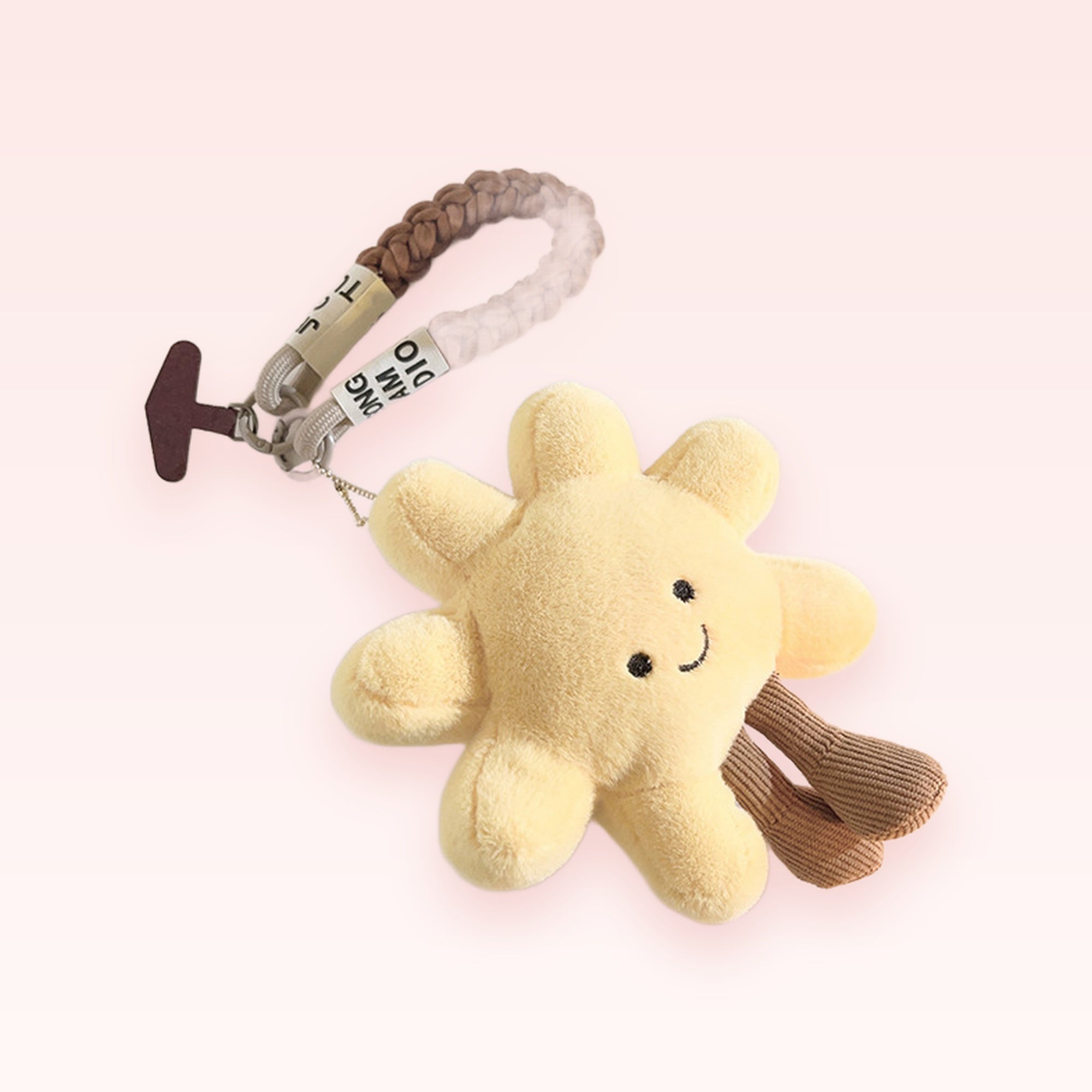 Cute Yellow Star Plush Phone Charm | Braided Wrist Strap Keychain