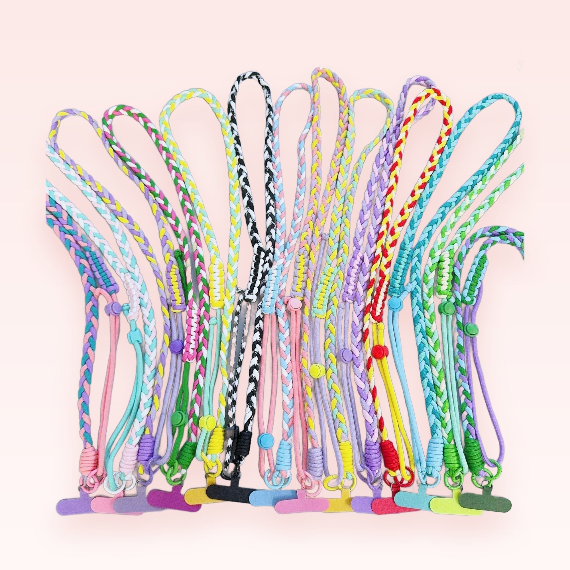 Braided Lanyard Phone Charm Strap | Colorful Woven Silicone Phone Lanyard