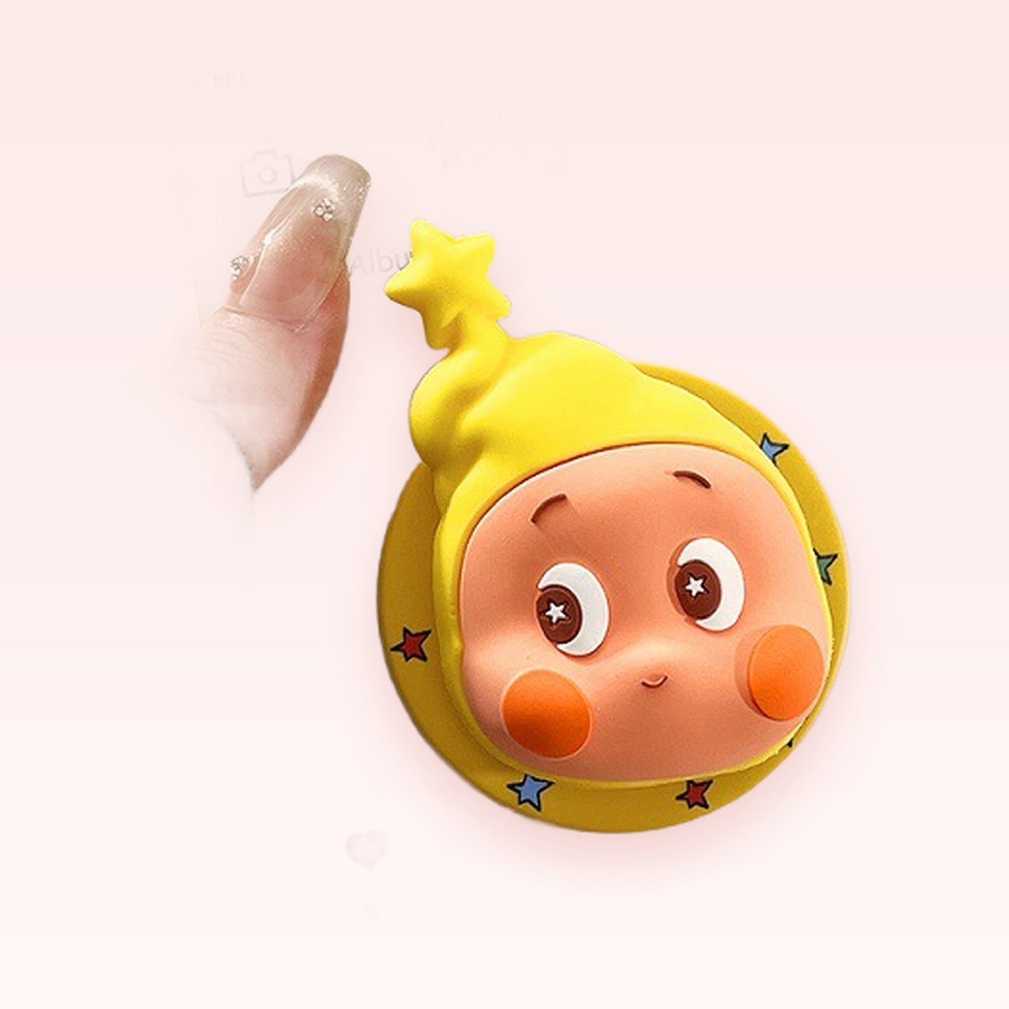 Cute Yellow Star Hat Character Phone Grip | Kawaii Cartoon Pop Socket Stand