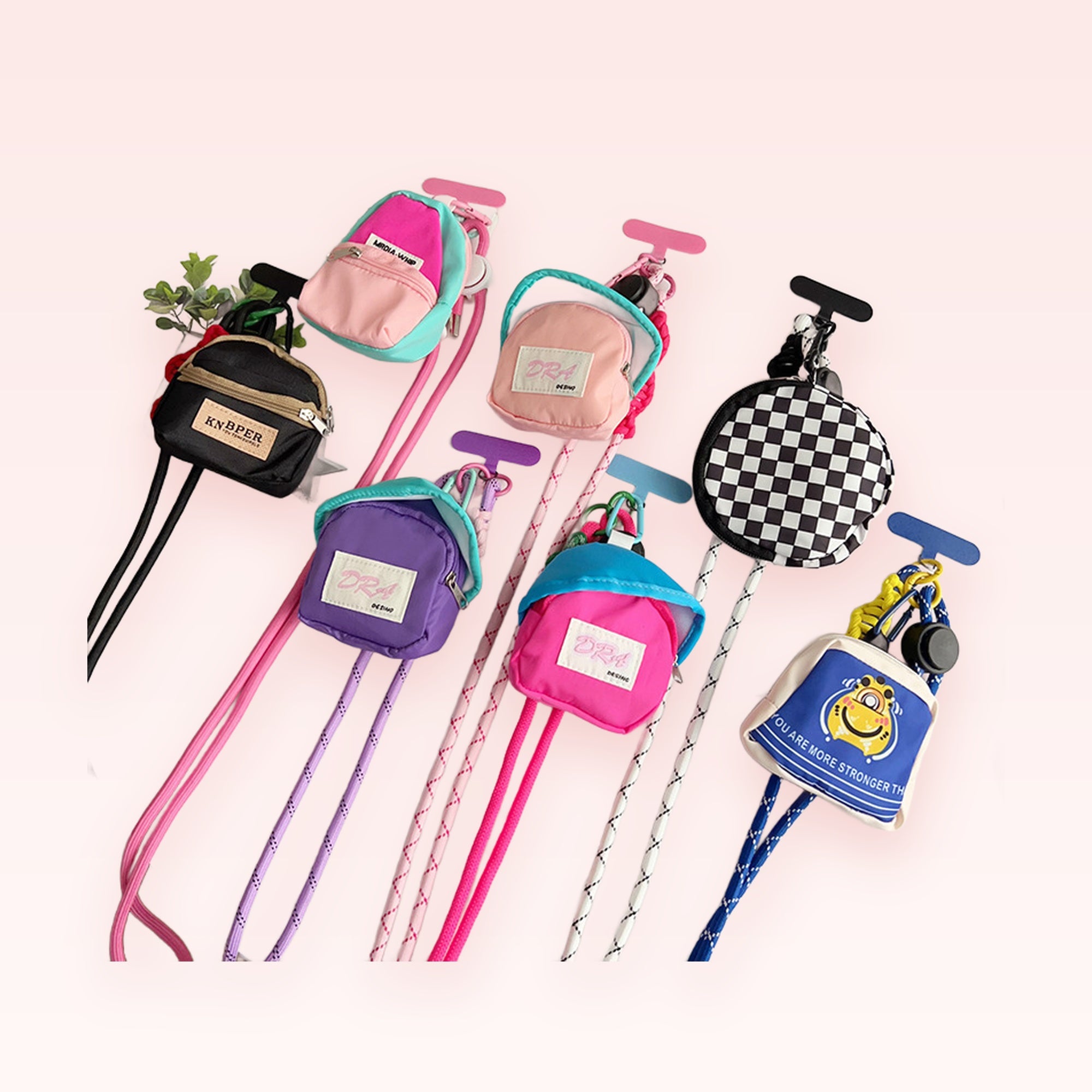 Mini Backpack Phone Charm Lanyard | Kawaii Crossbody Phone Strap with Pouch